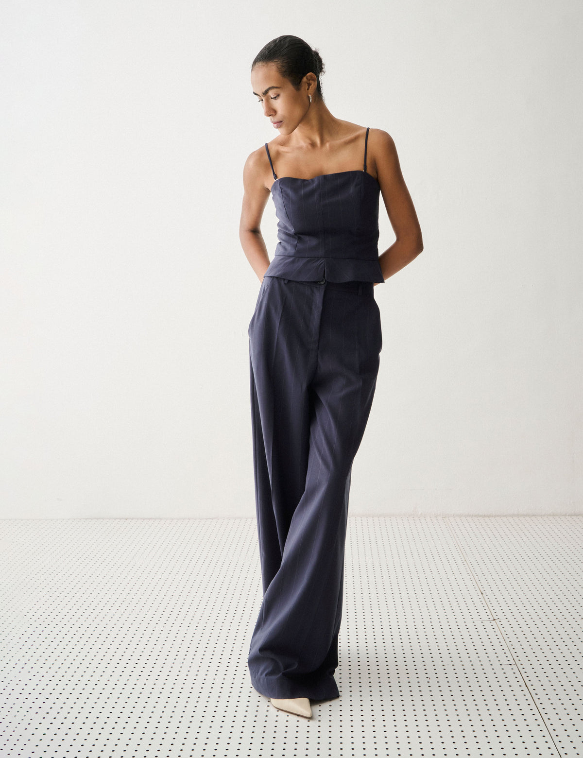 Blusa Nysa Alfaiataria Marinho