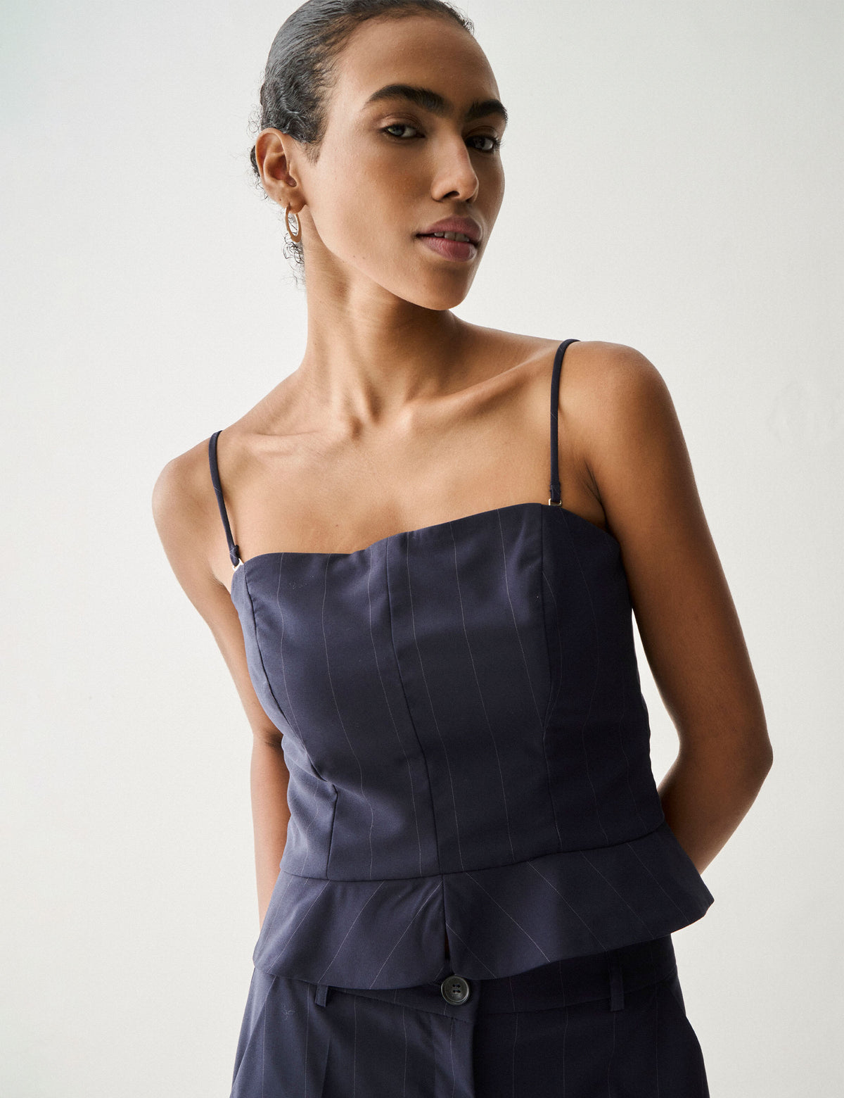 Blusa Nysa Alfaiataria Marinho