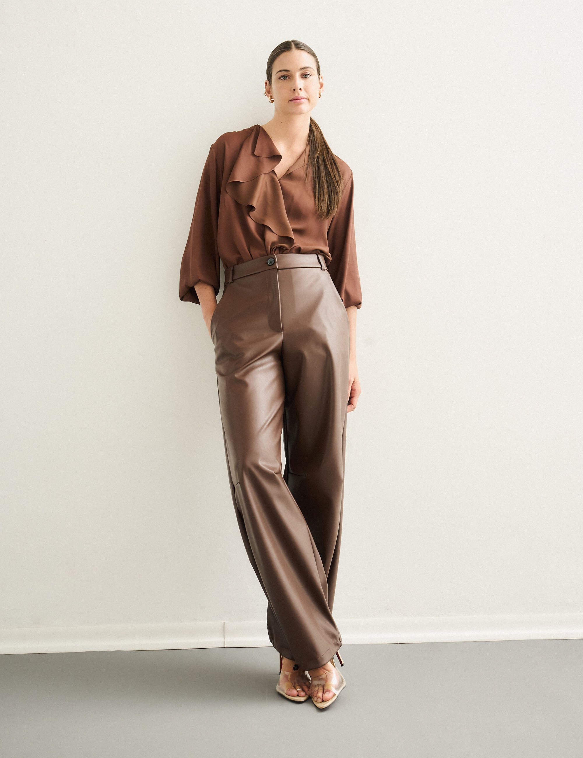 Blusa Paola Crepe Marrom