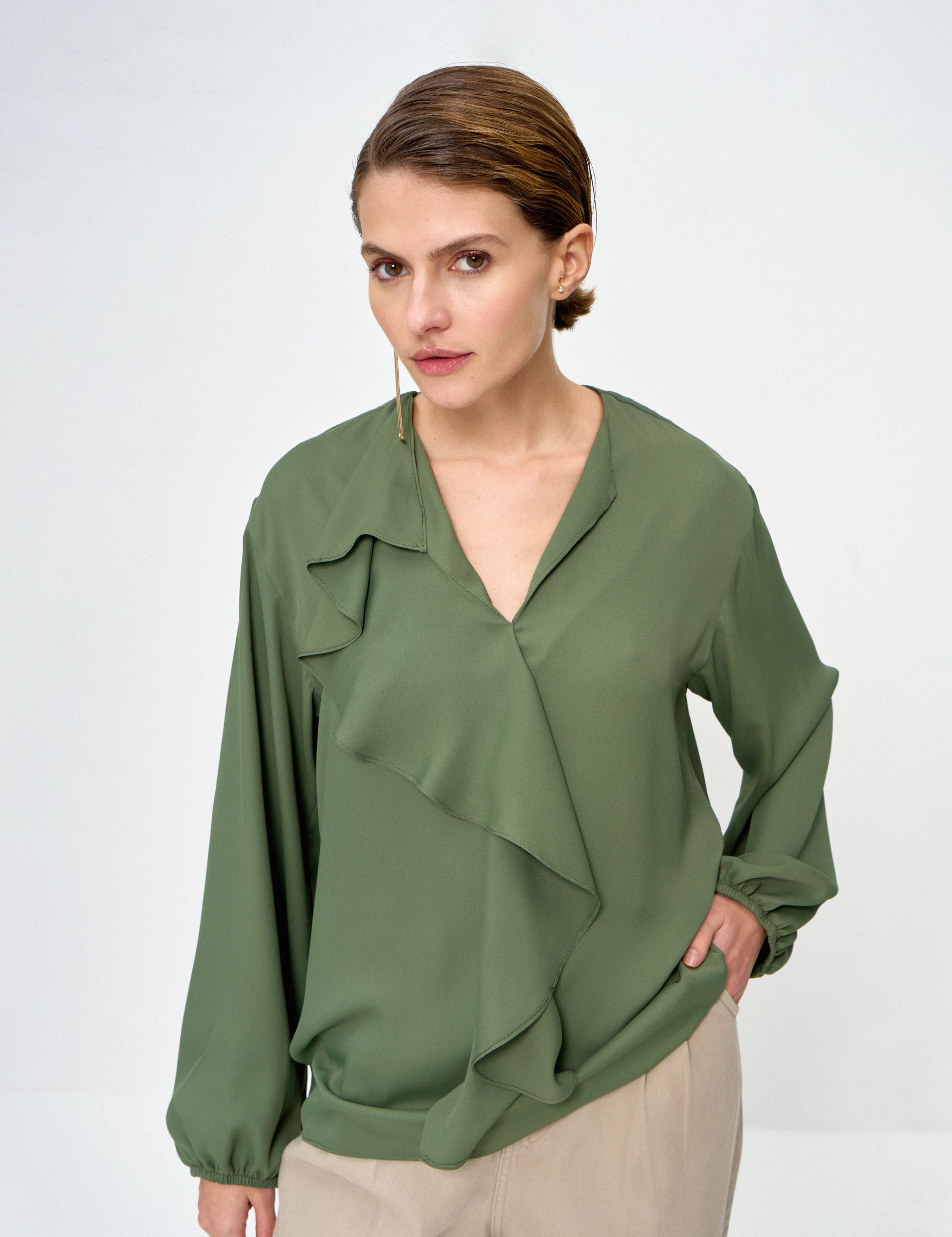 Blusa Paola Crepe Militar
