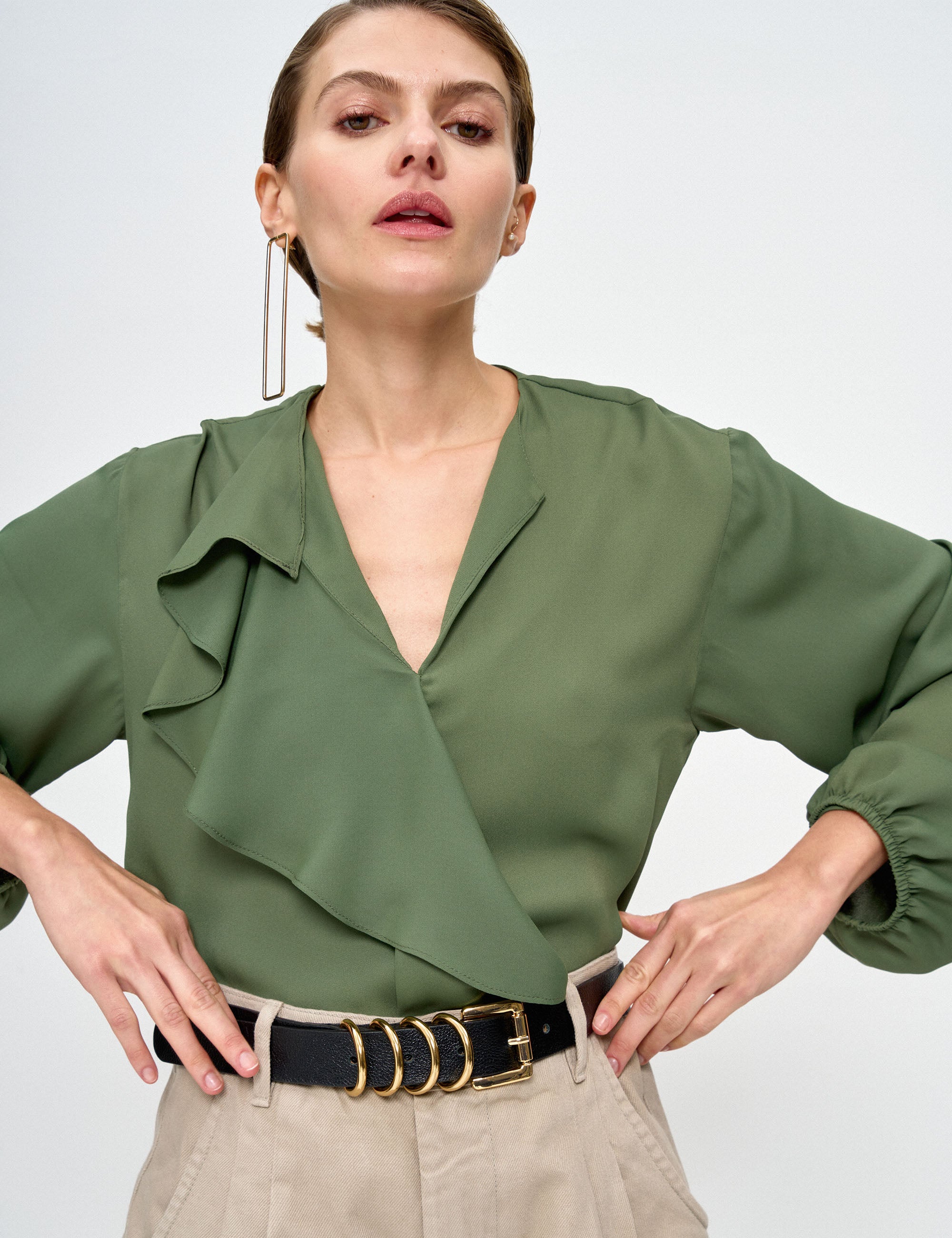 Blusa Paola Crepe Militar