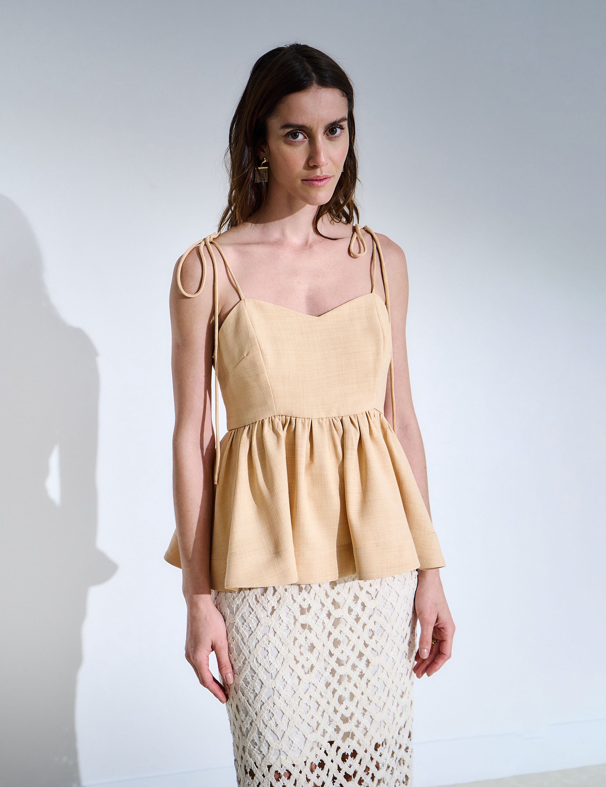 Blusa Peplum Iaia Papaya