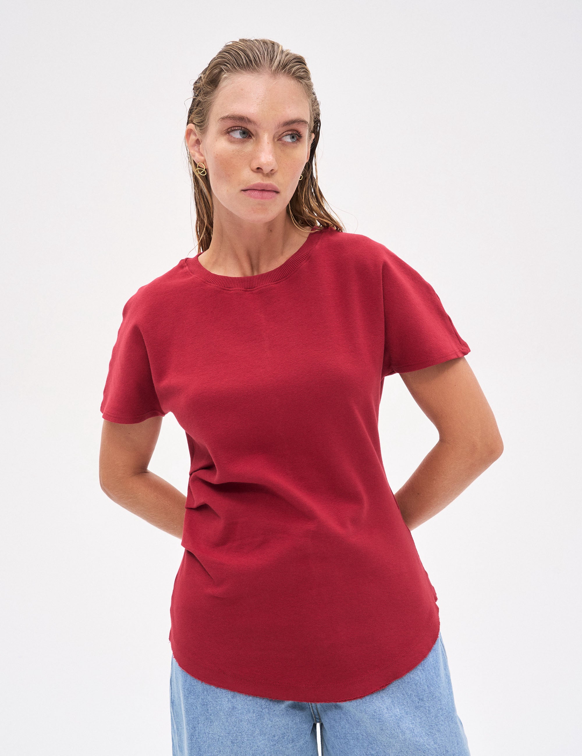 Blusa Perola Assimétrica Burgundy