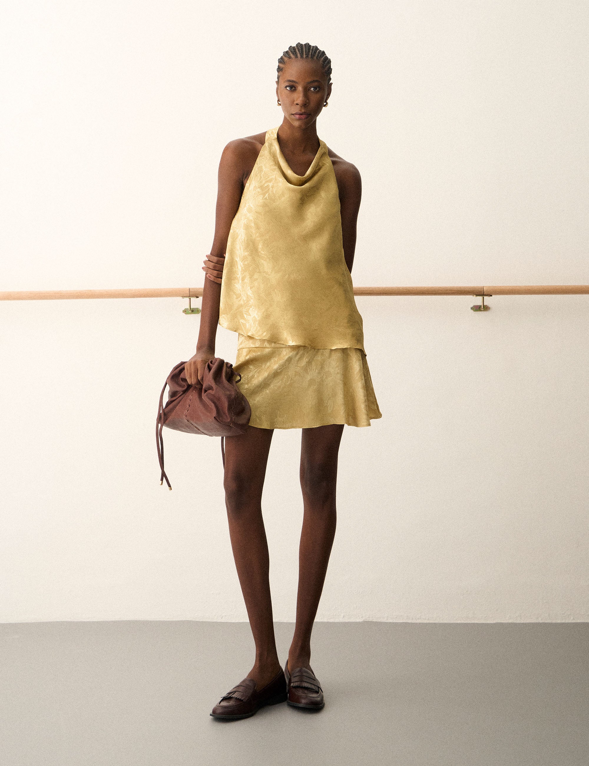 Blusa Pietra Jacquard Mostarda