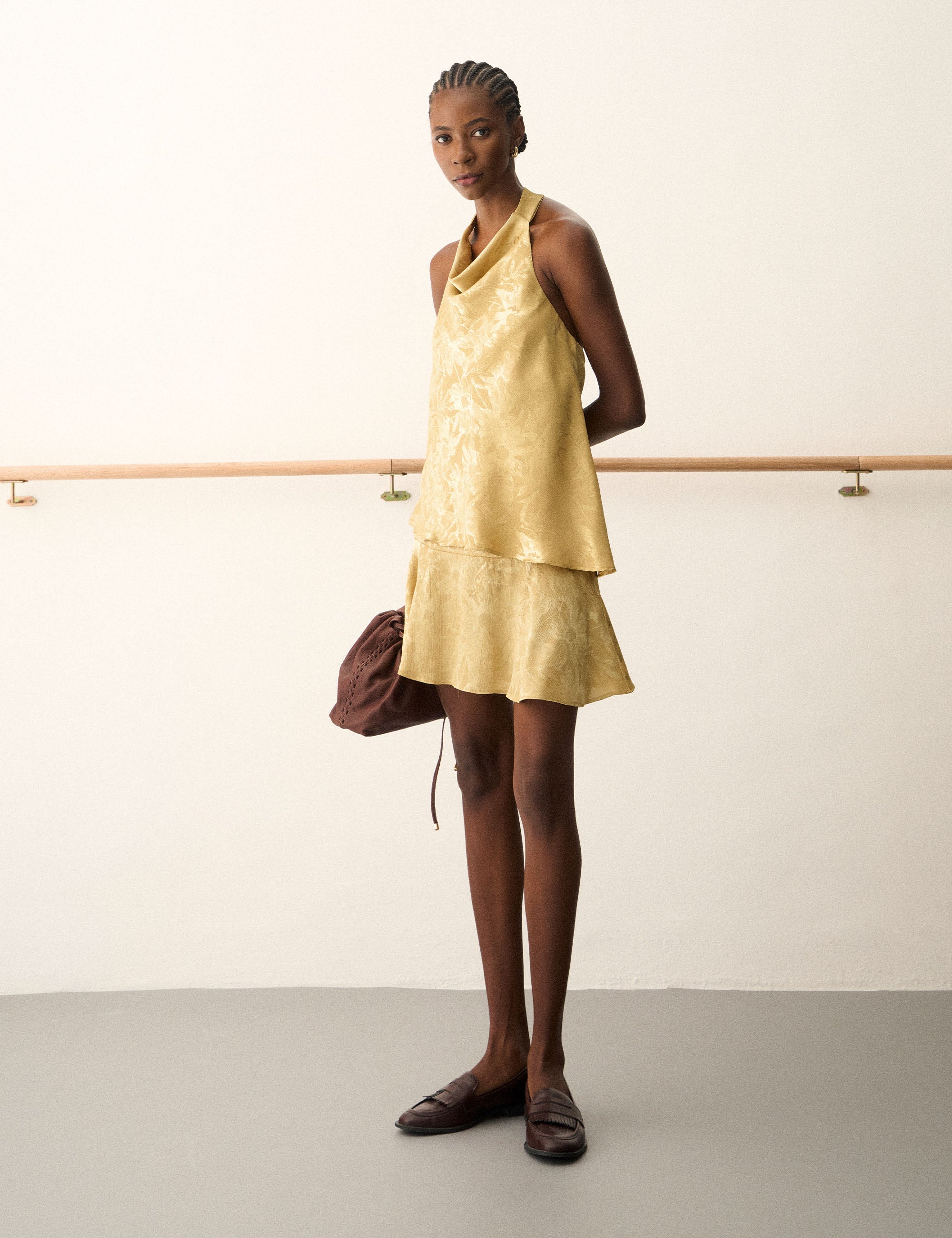 Blusa Pietra Jacquard Mostarda