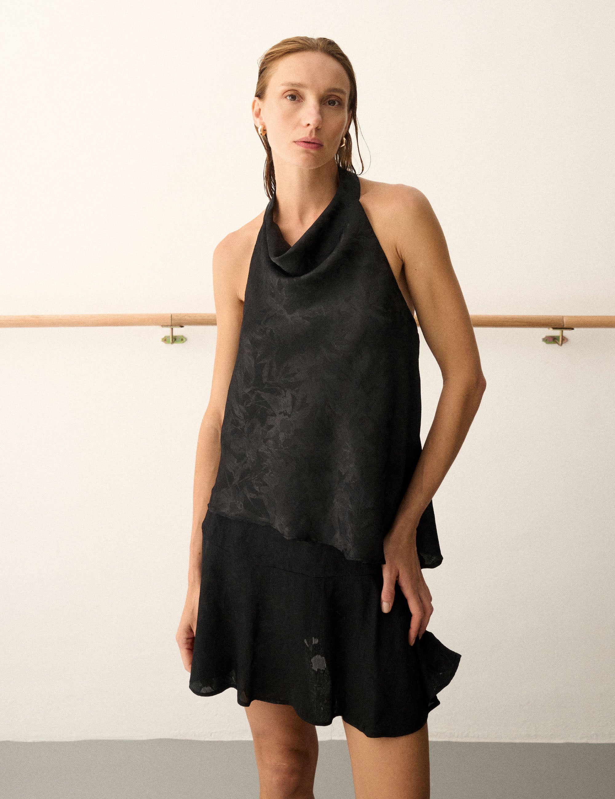 Blusa Pietra Jacquard Preto