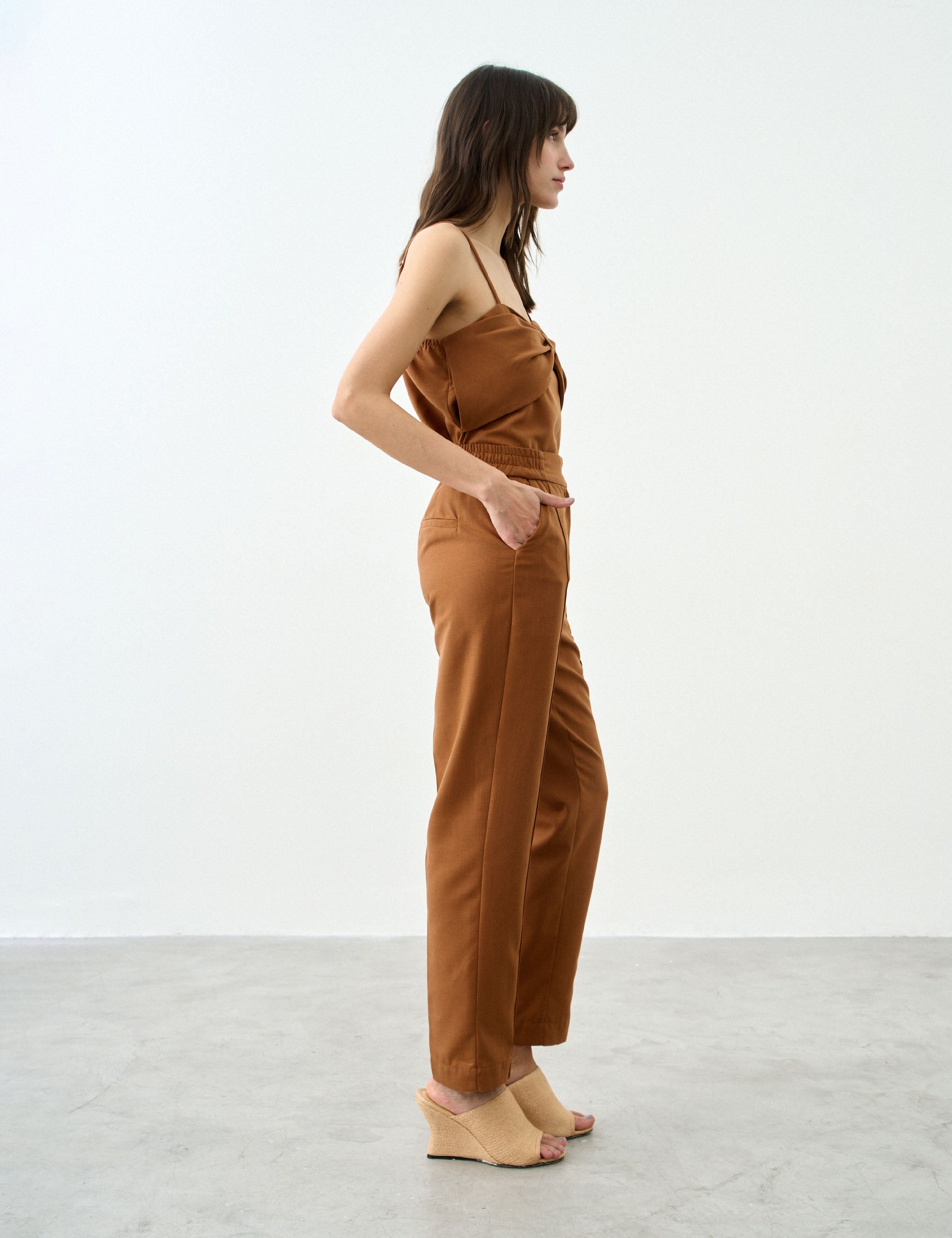 Blusa Positano Alfaiataria Marrom