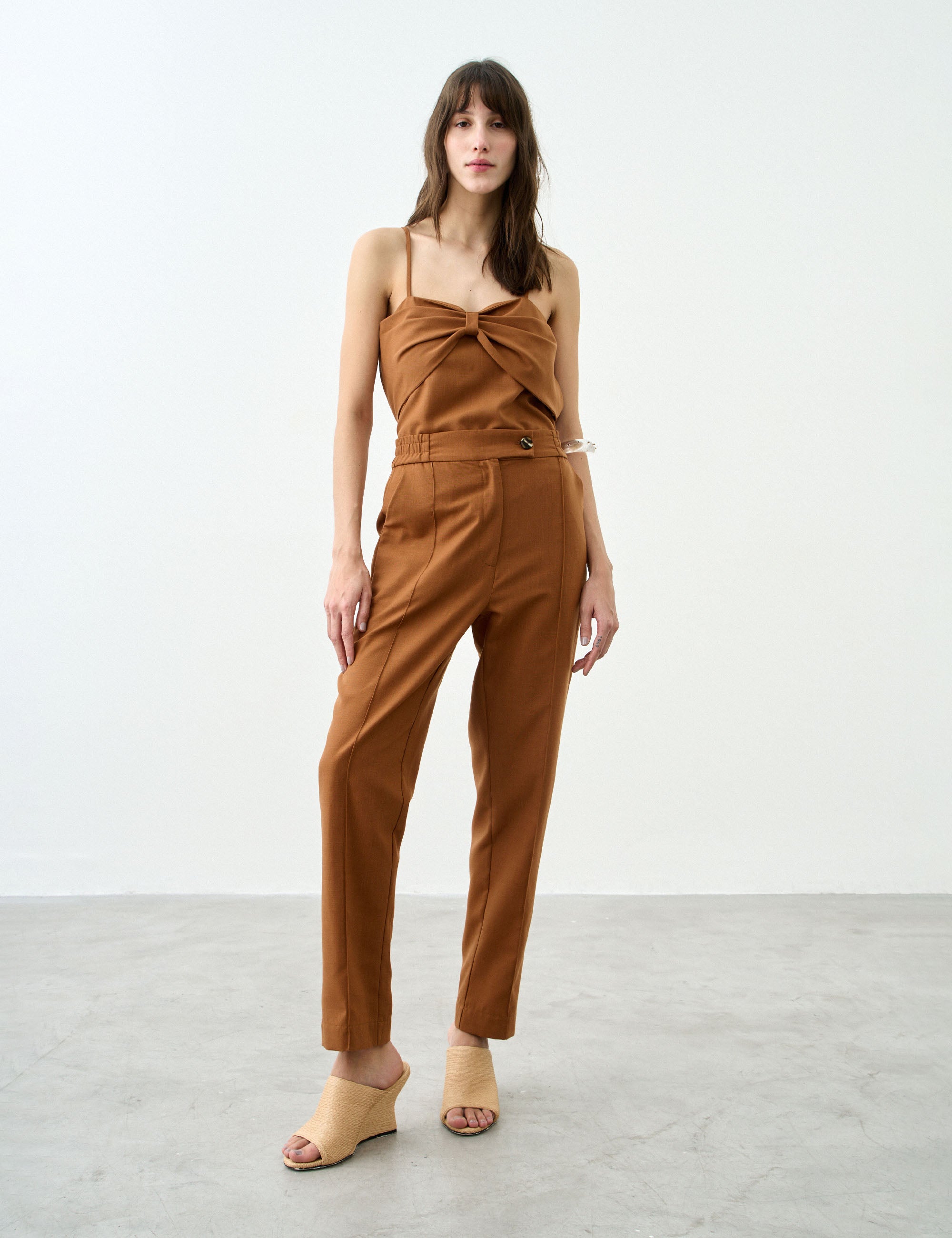 Blusa Positano Alfaiataria Marrom