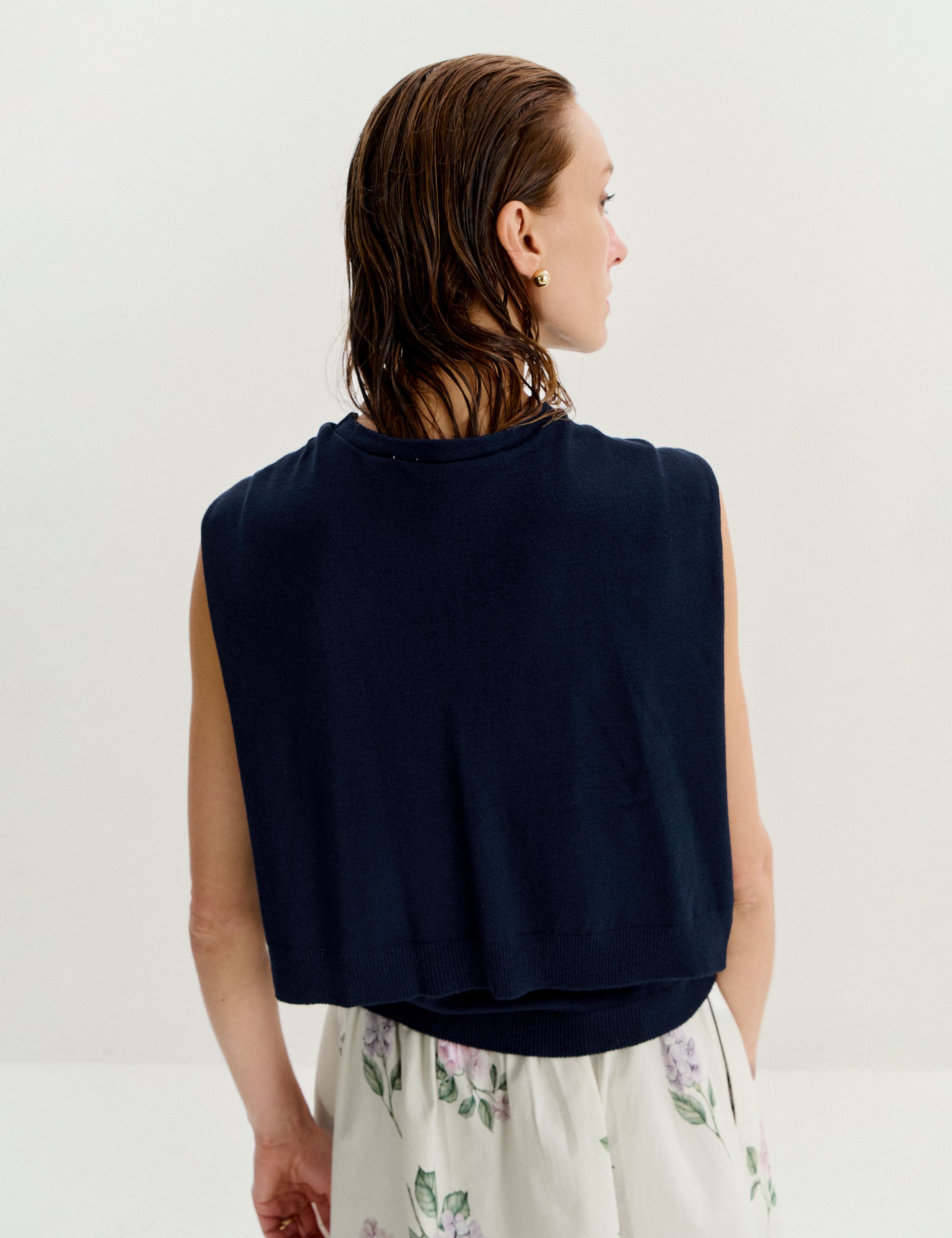 Blusa Pullover Tricot Marinho