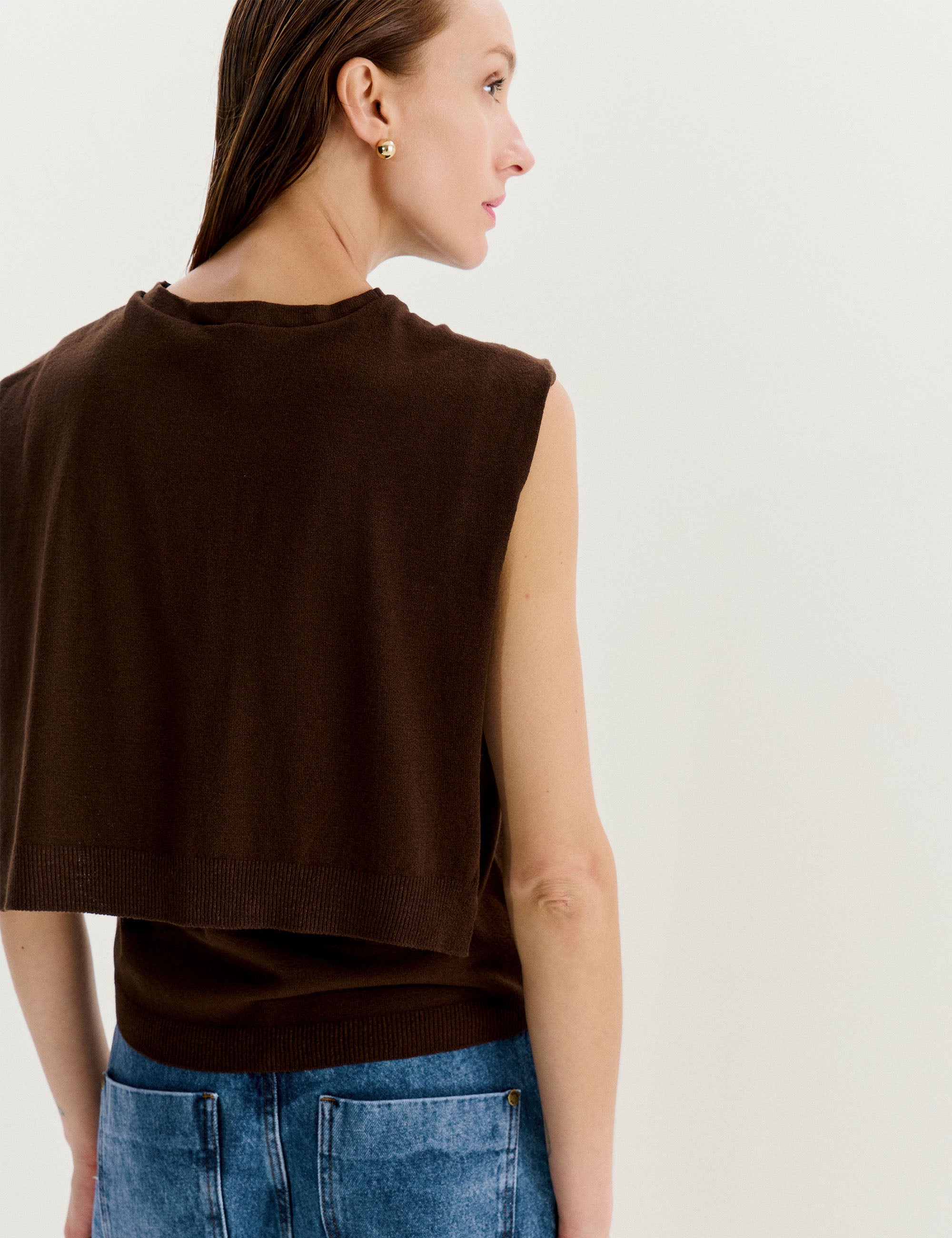 Blusa Pullover Tricot Marrom