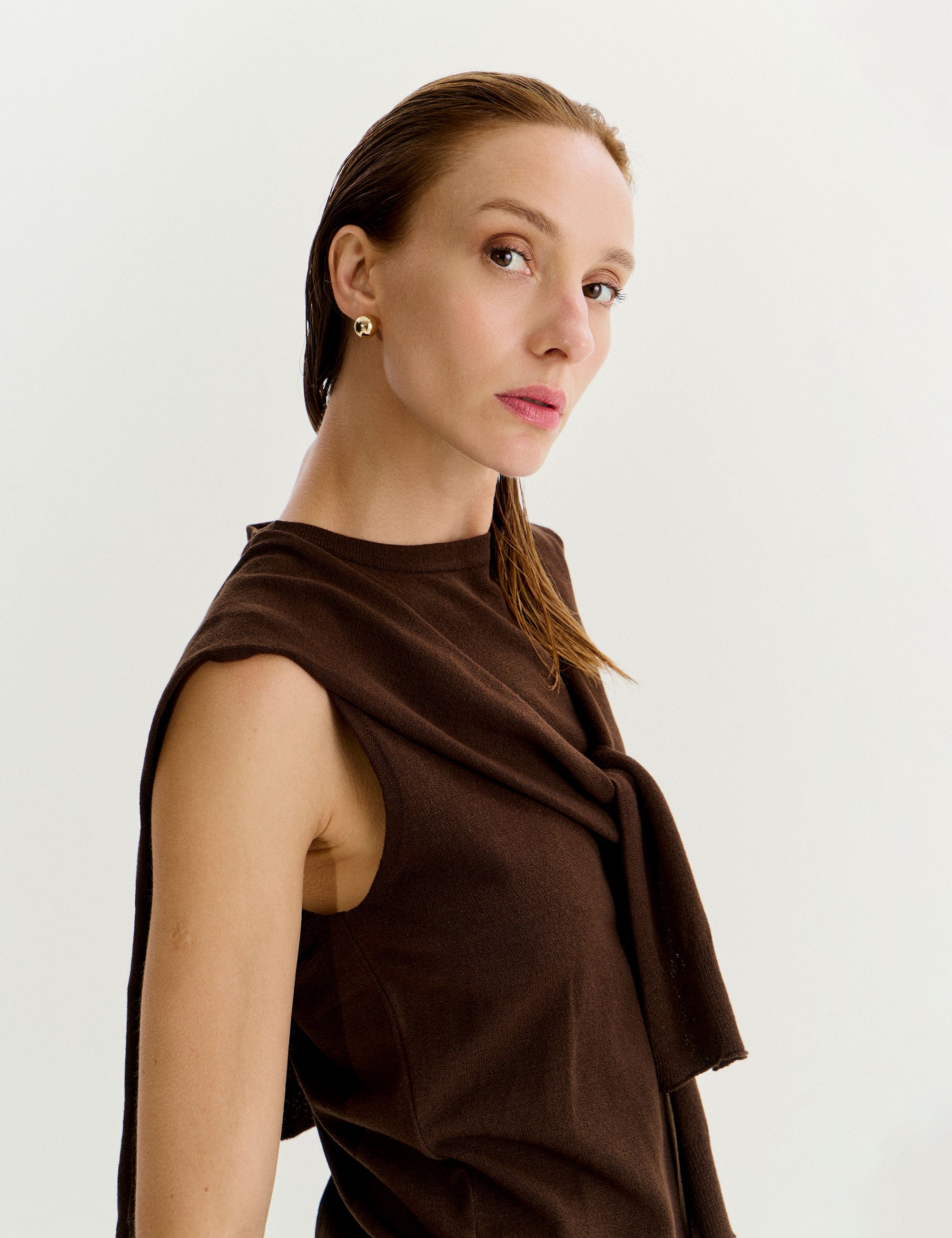 Blusa Pullover Tricot Marrom