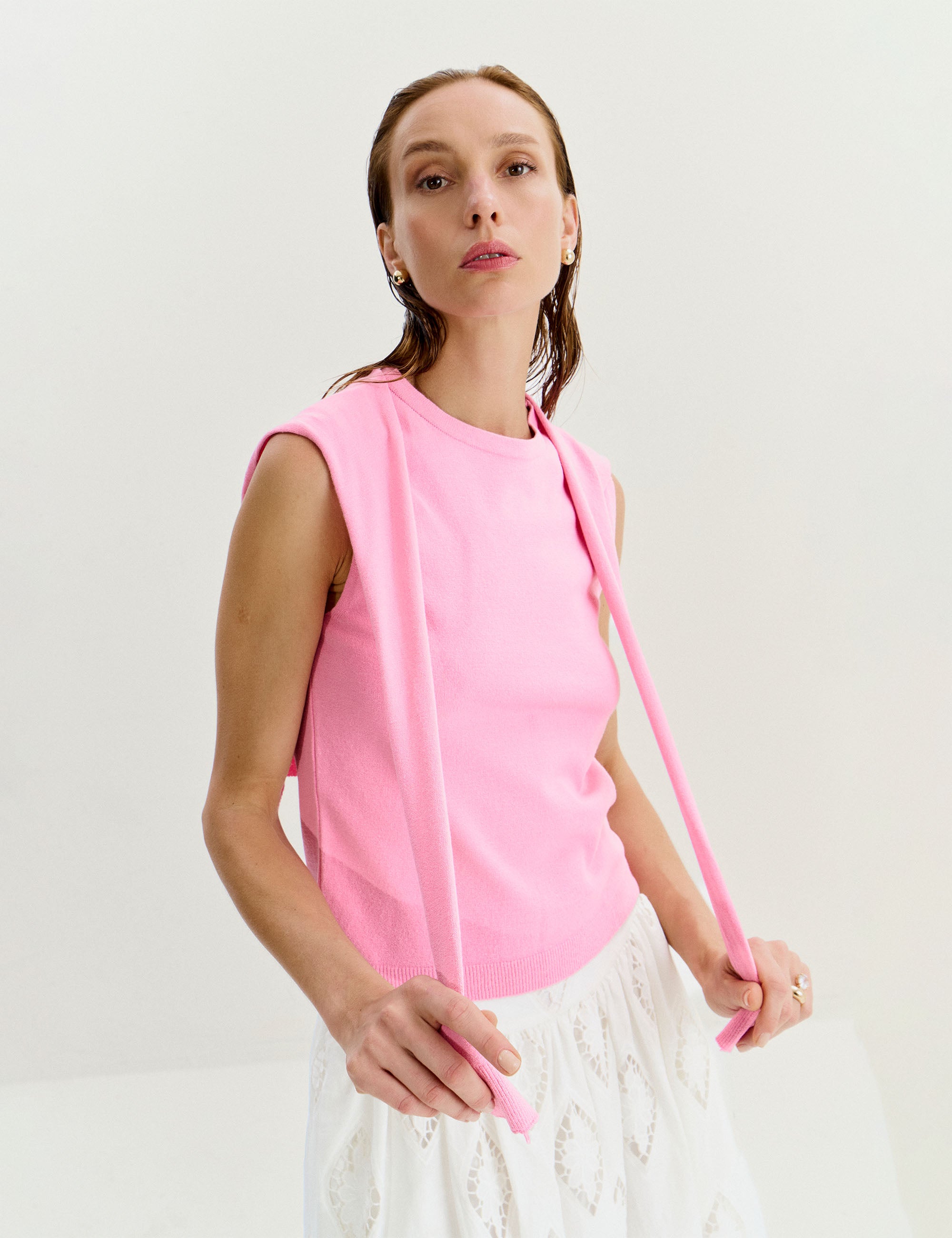 Blusa Pullover Tricot Rosa | Nanaminze