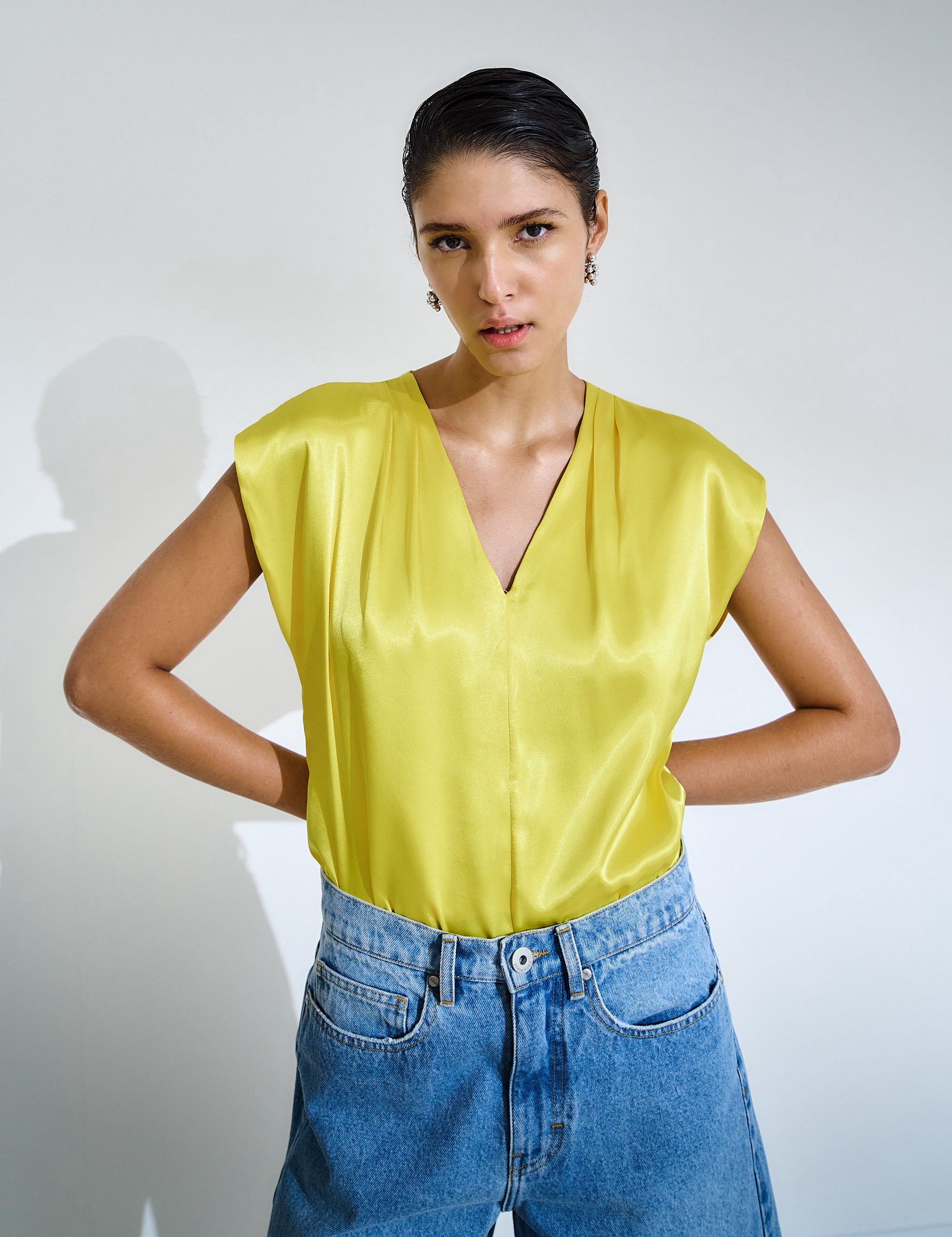 Blusa Stella Cetim Sunflower