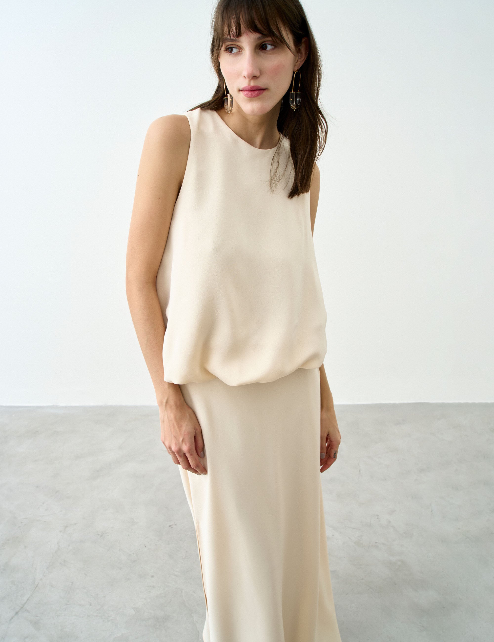 Blusa Velvet Crepe Alfaiataria Marfim