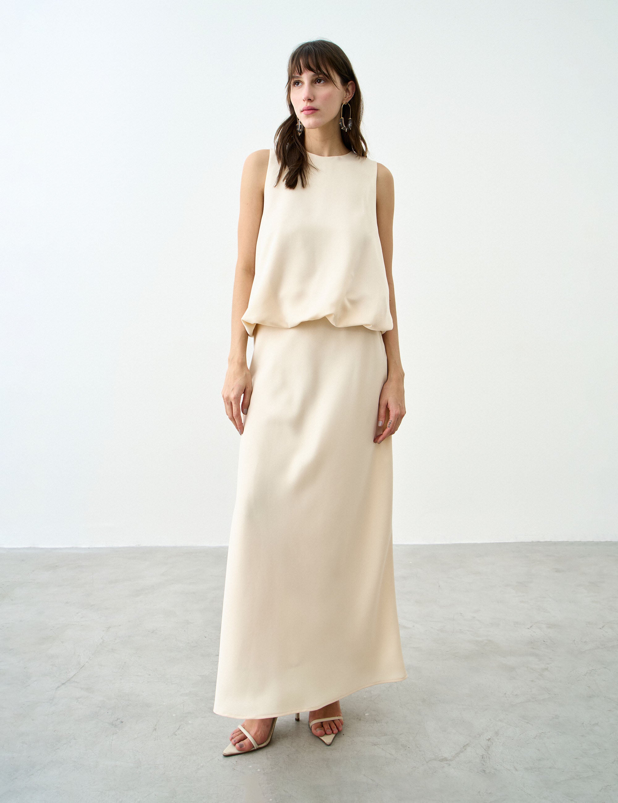 Blusa Velvet Crepe Alfaiataria Marfim