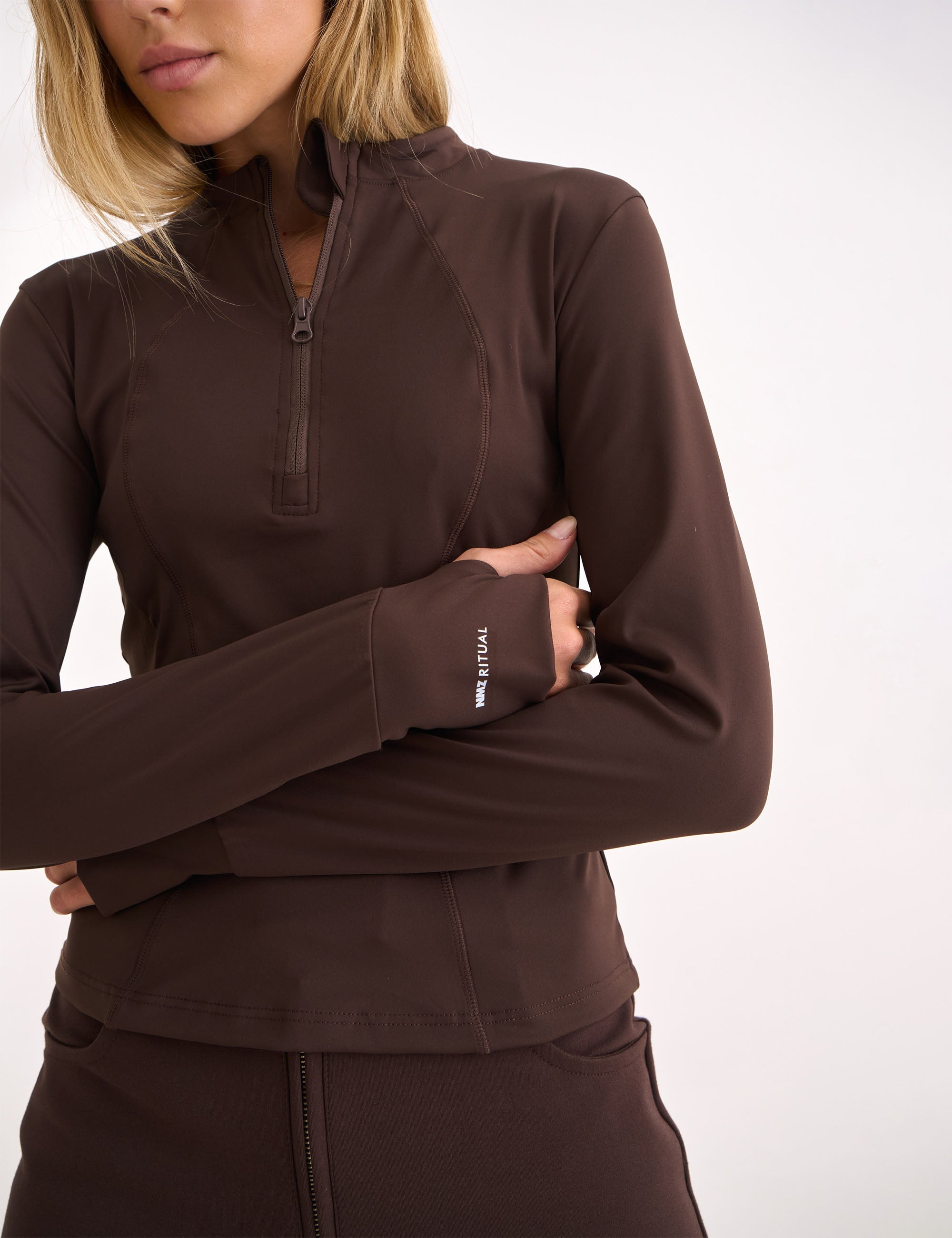 Jaqueta Wellness Malha Marrom