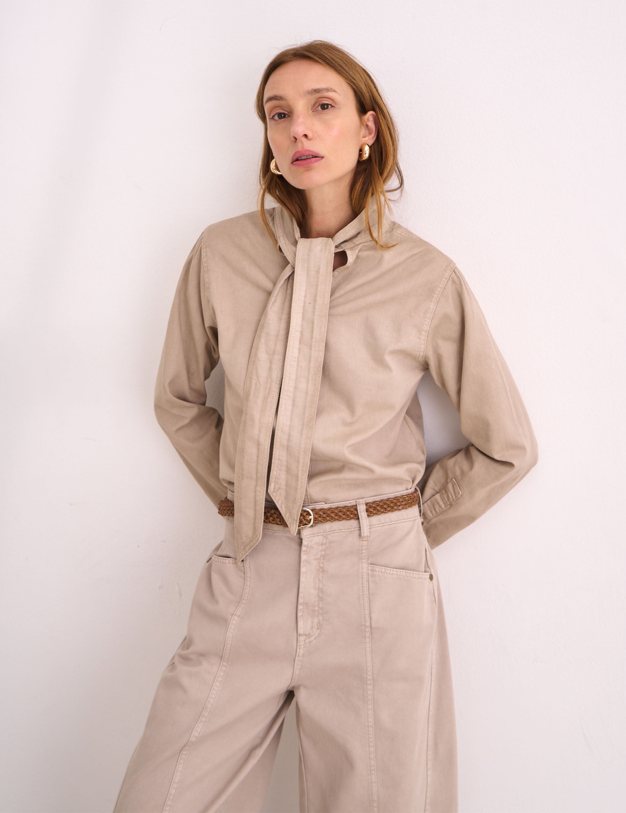Blusa Zoe Sarja Areia