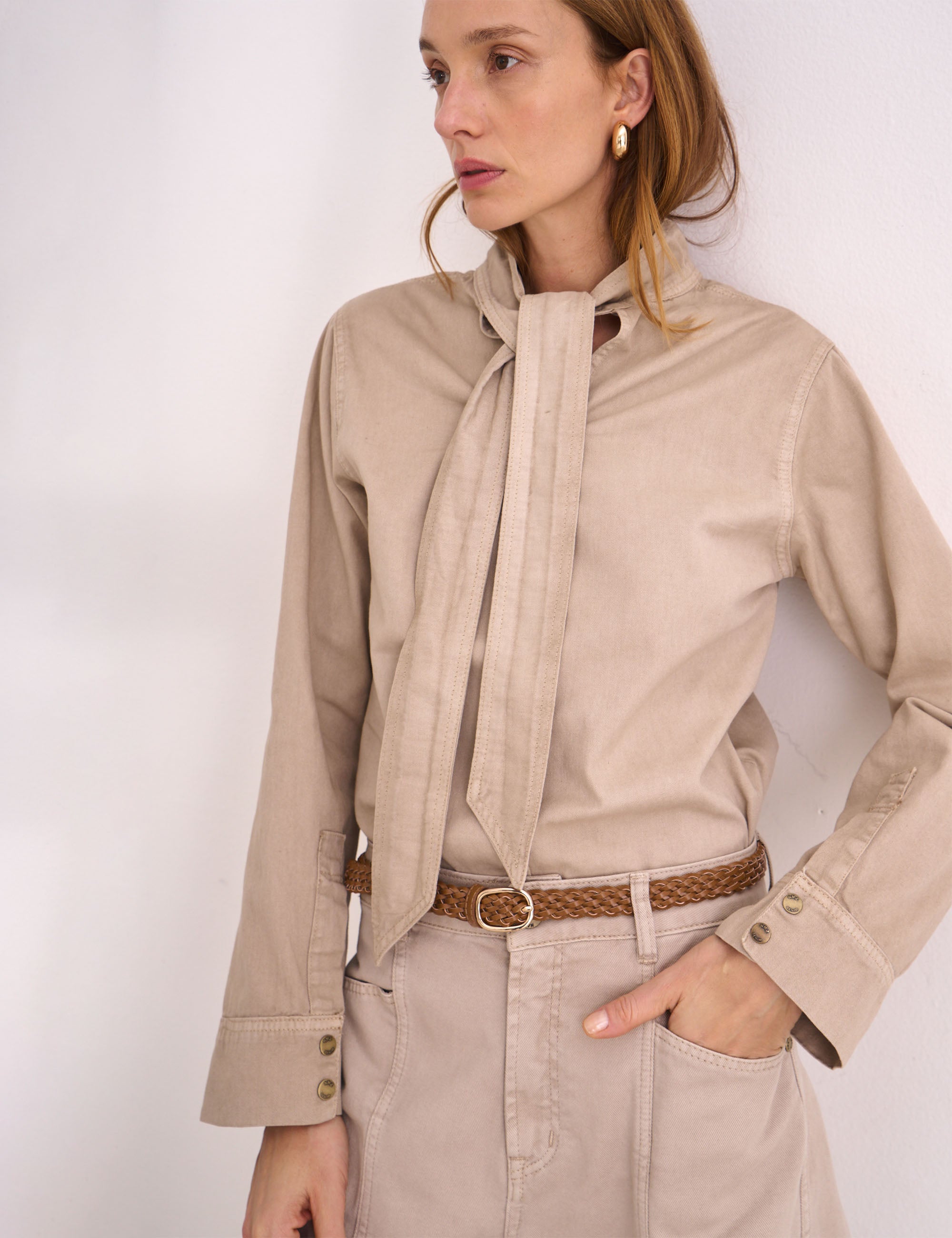 Blusa Zoe Sarja Areia