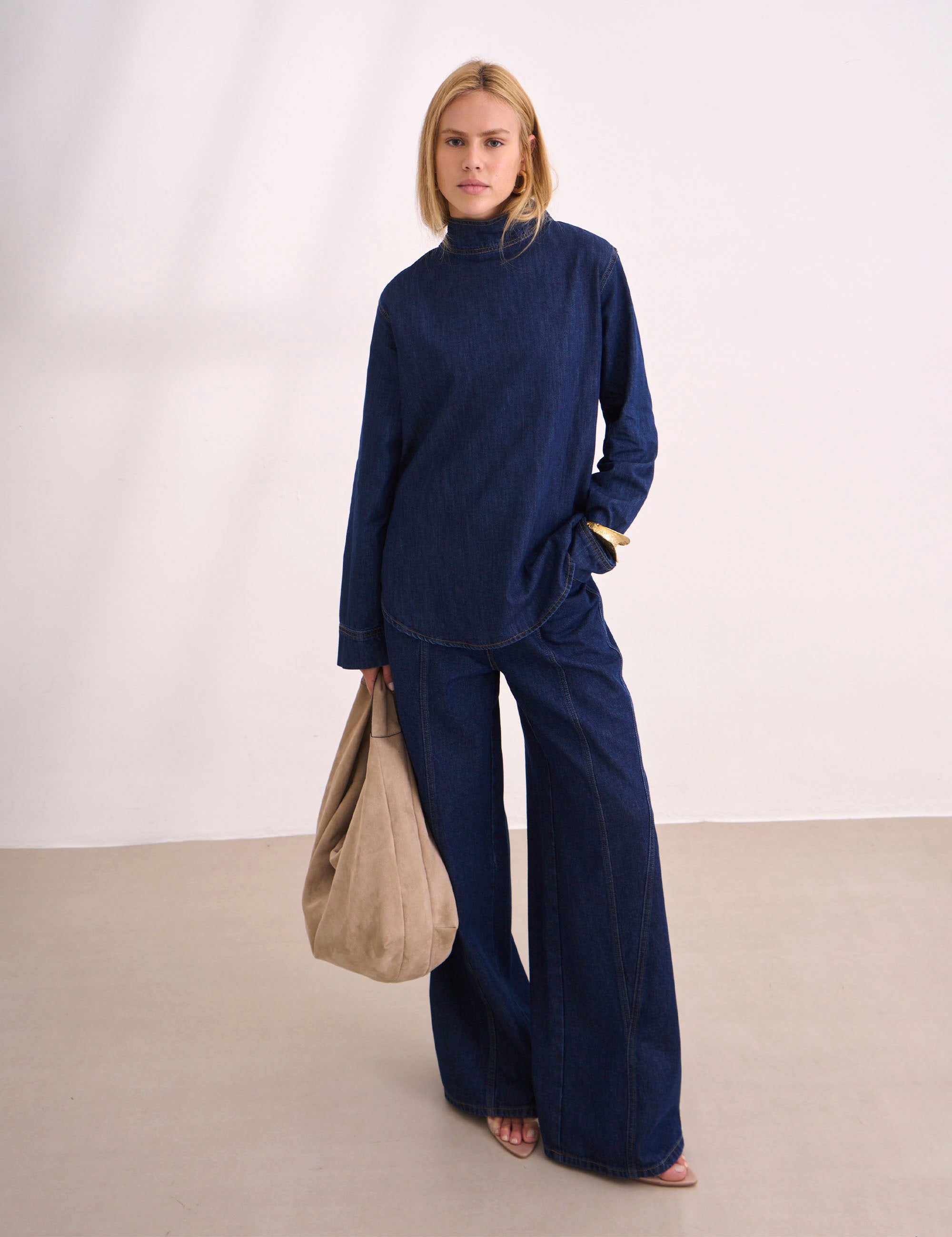 Blusa Zoe Denim Médio