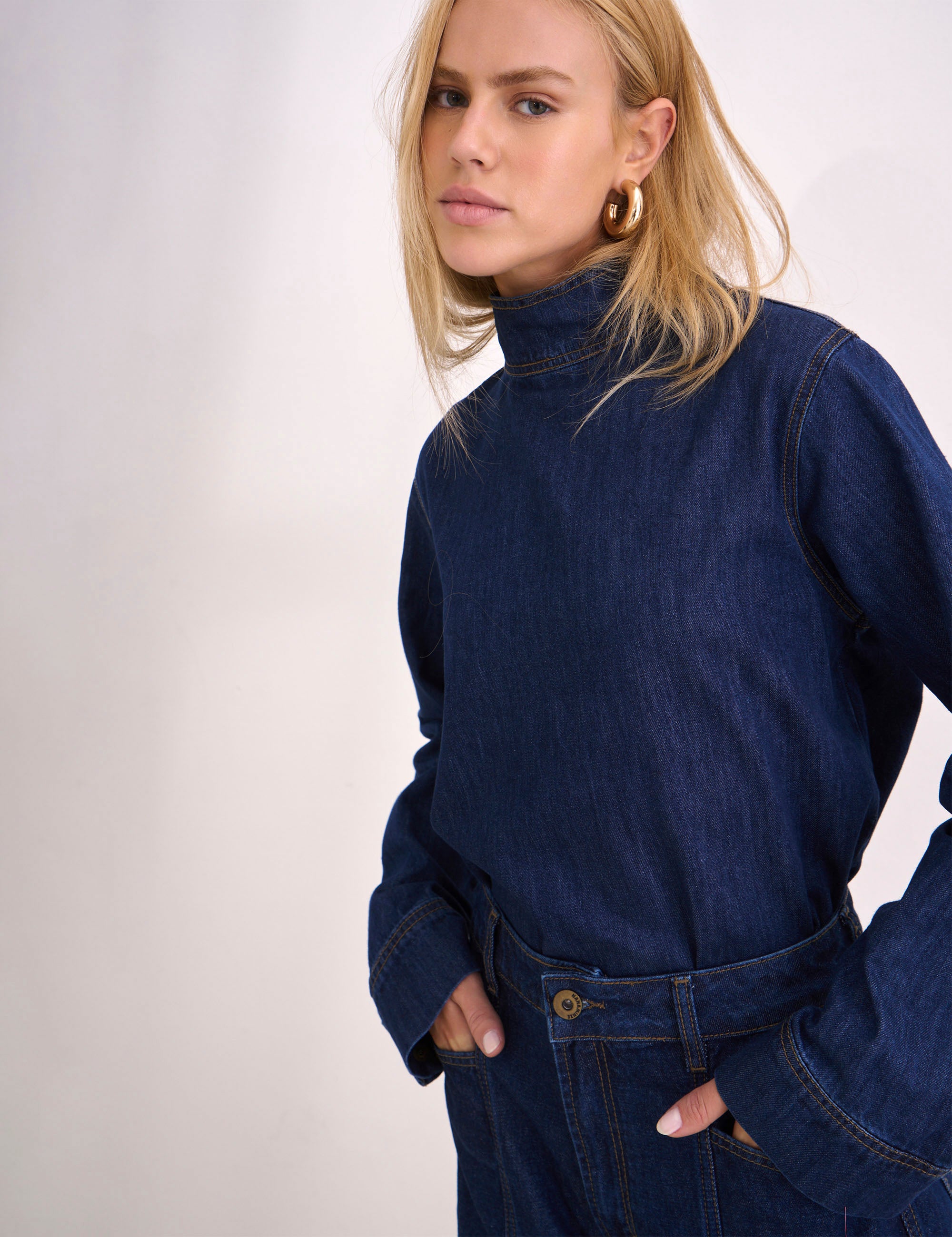 Blusa Zoe Denim Médio