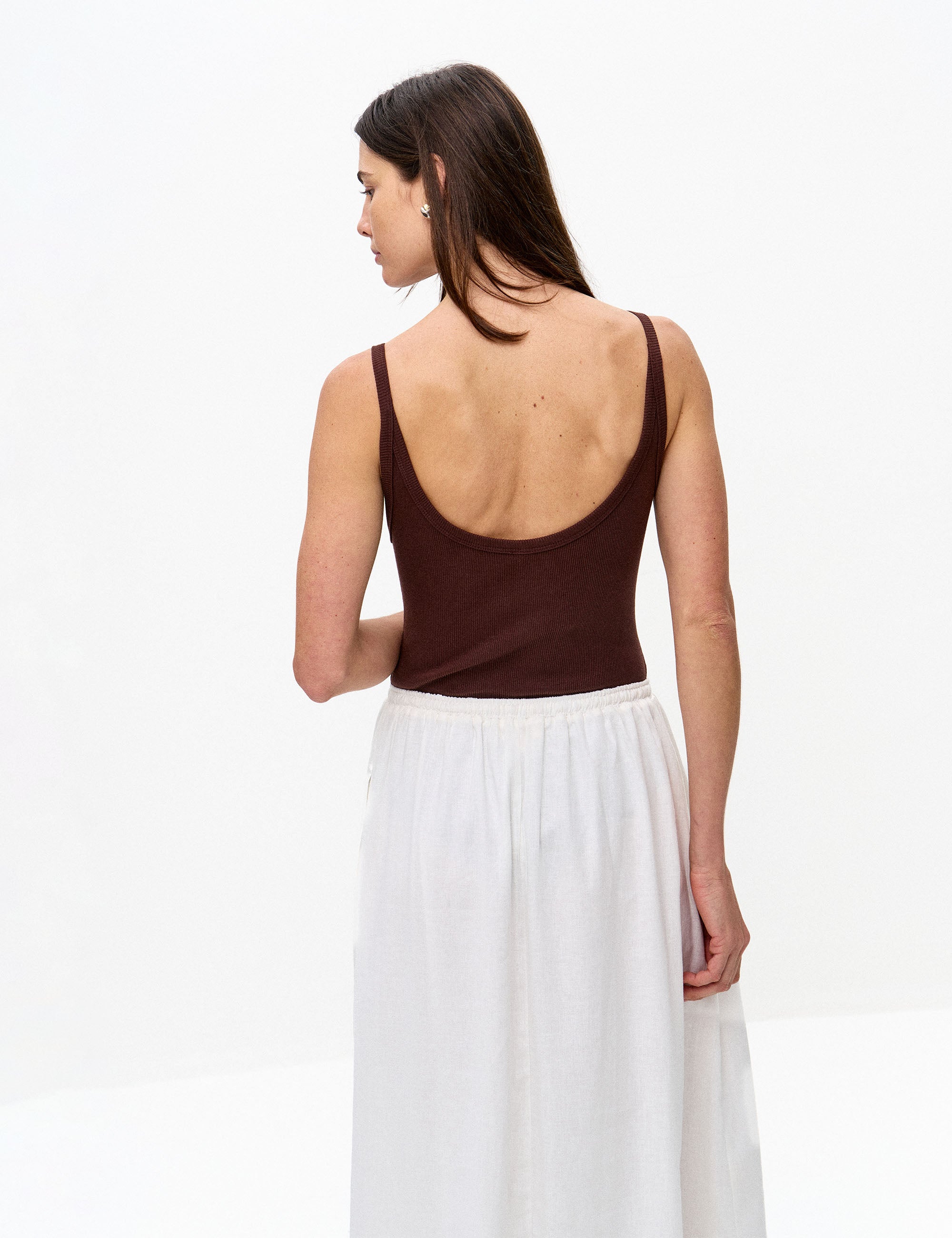 Body Camille Canelado Marrom