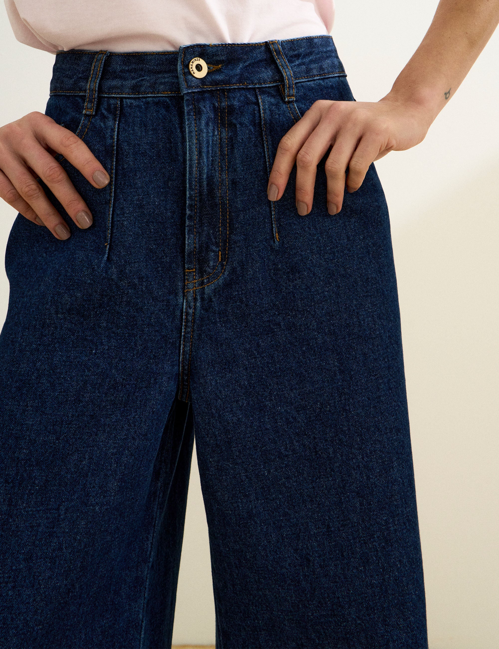 Calça Lena Denim Jeans Escuro