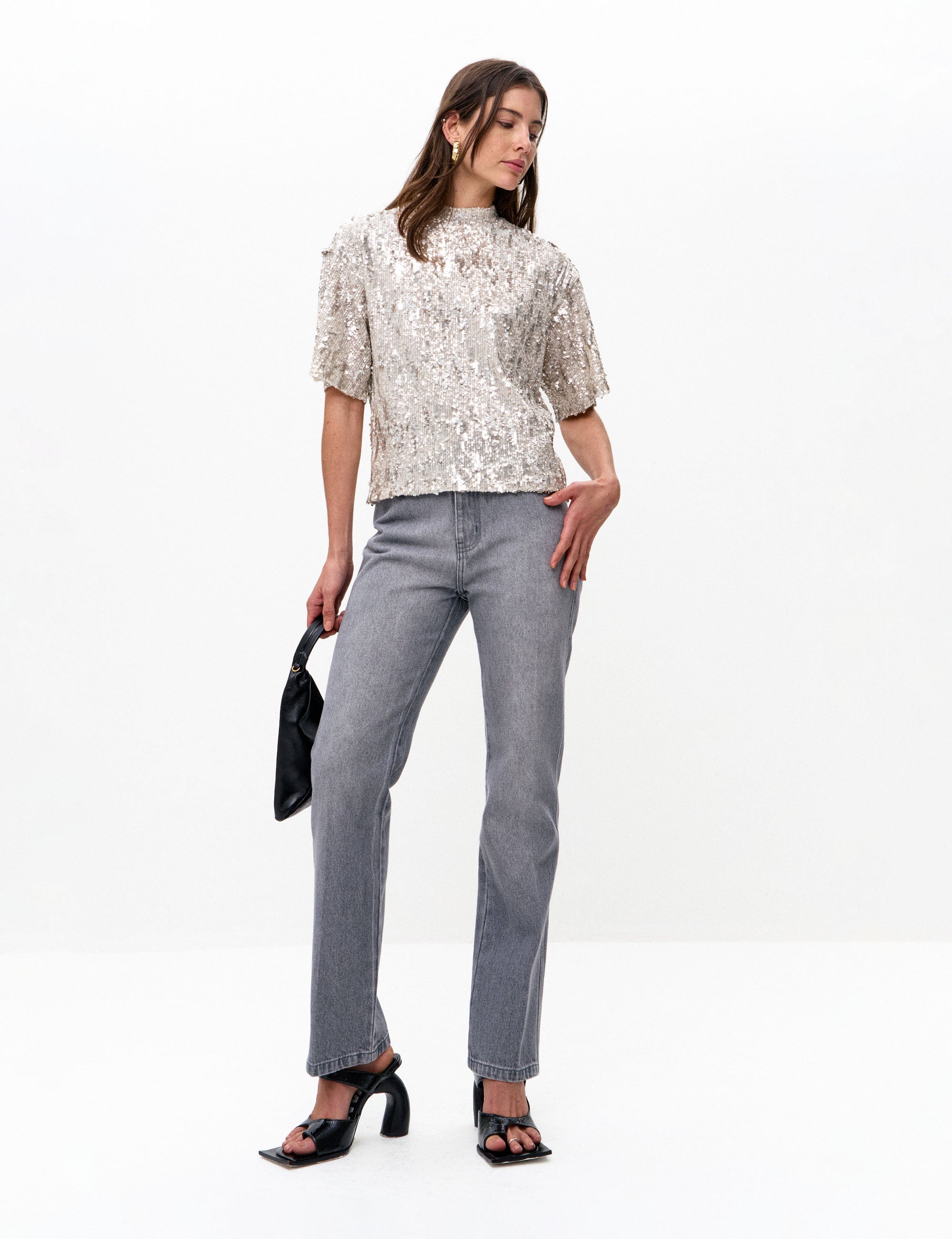 Calça Naomi Denim Cinza