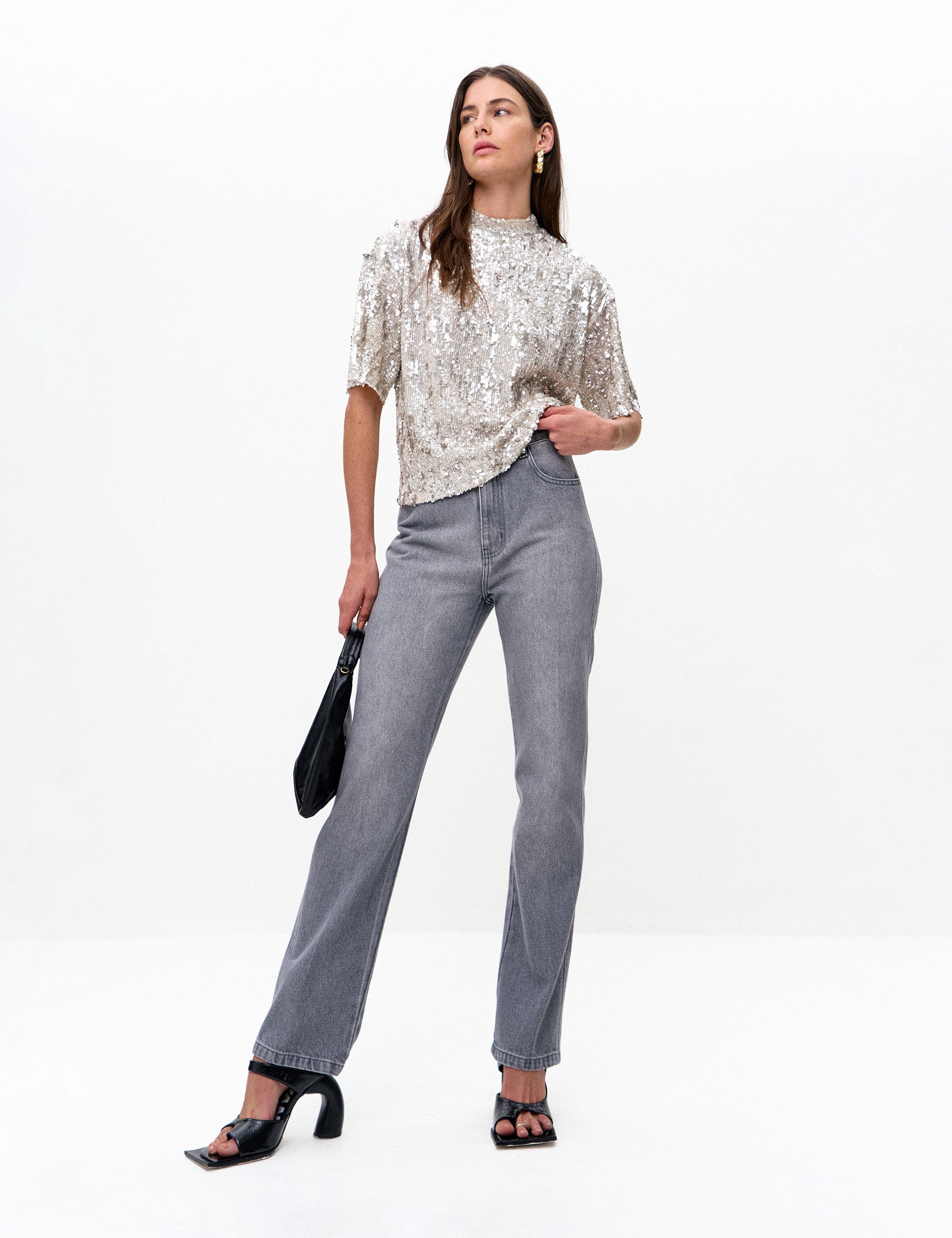 Calça Naomi Denim Cinza