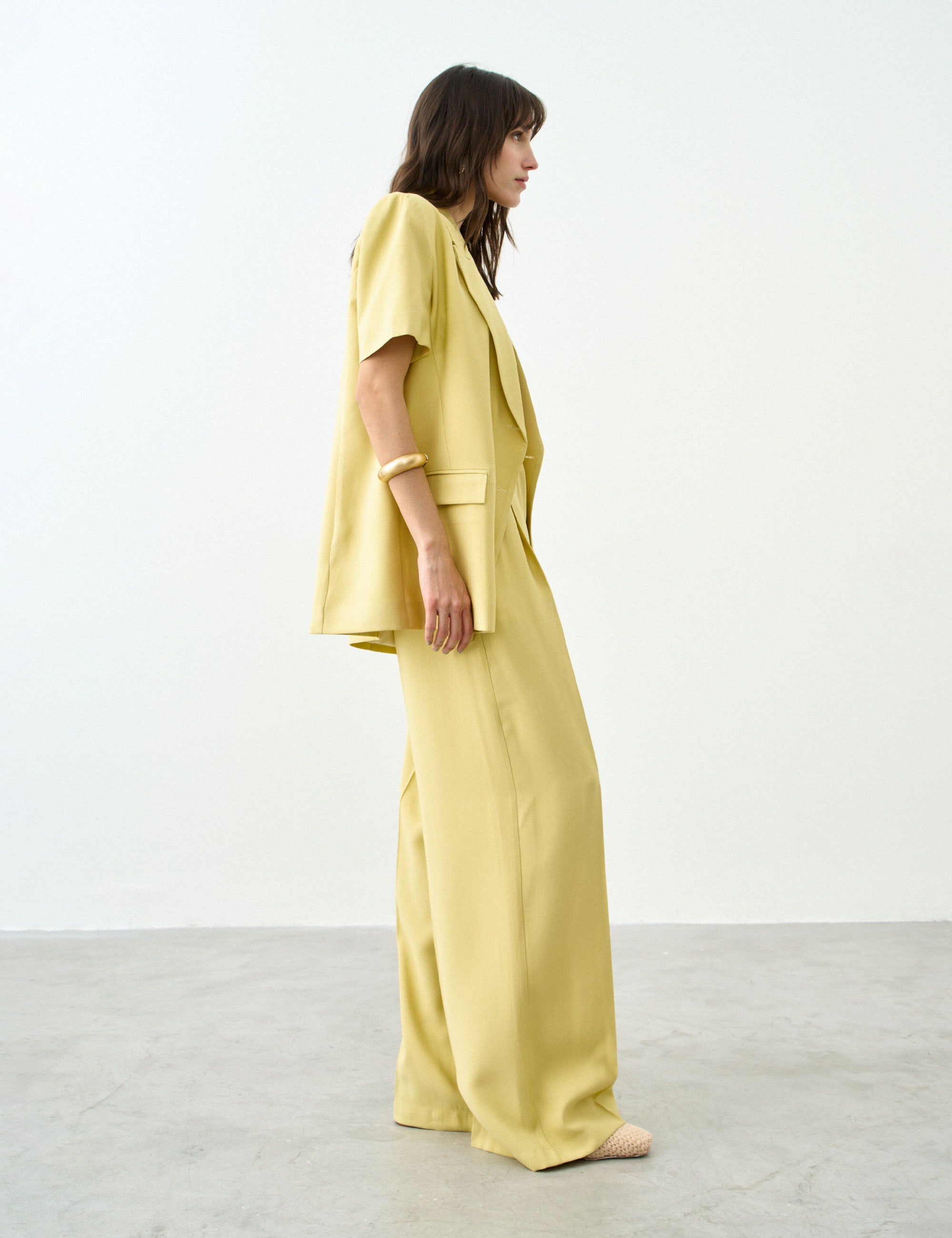 Calça Paola Alfaiataria Amarelo