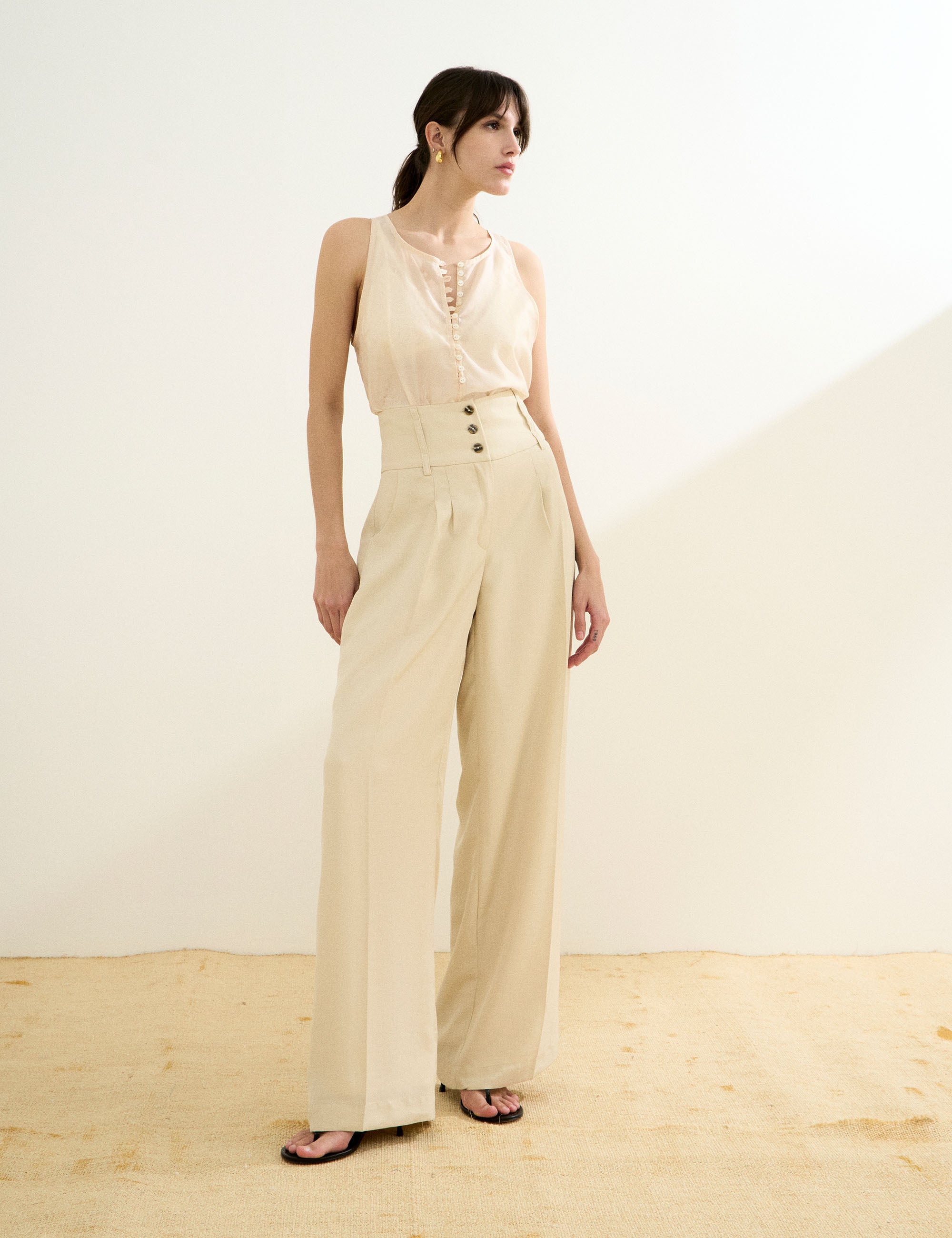 Calça Alexandra Alfaiataria Areia