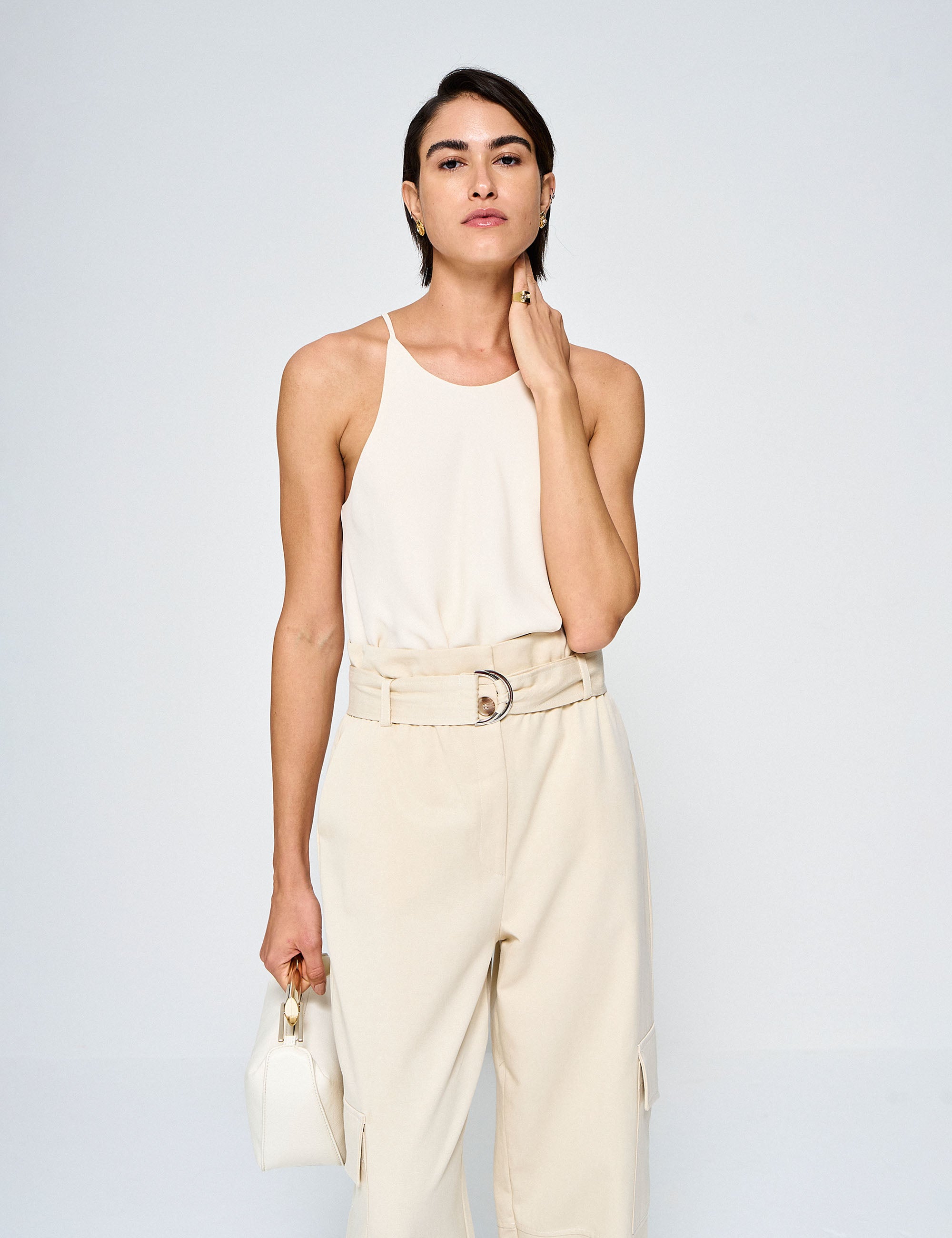 Calça Danielle Maxi Pocket Cru