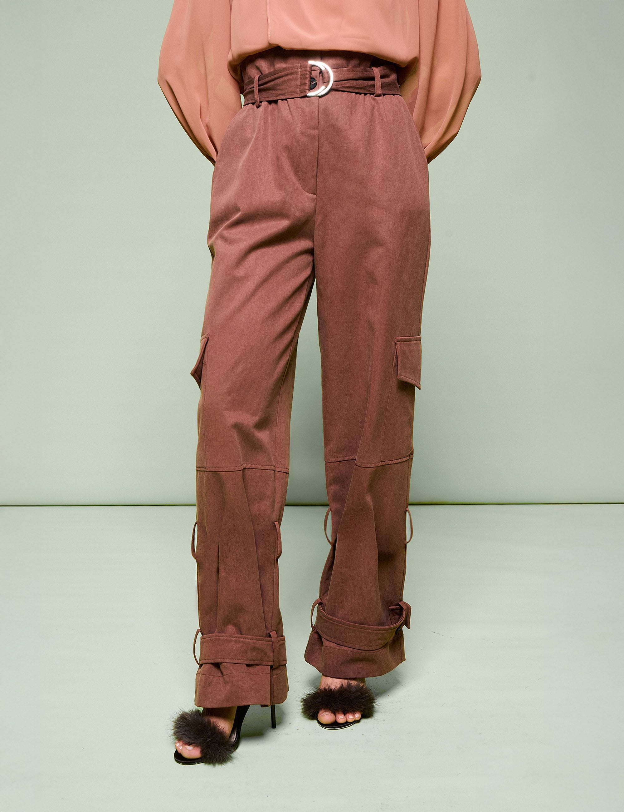 Calça Danielle Maxi Pocket Marrom
