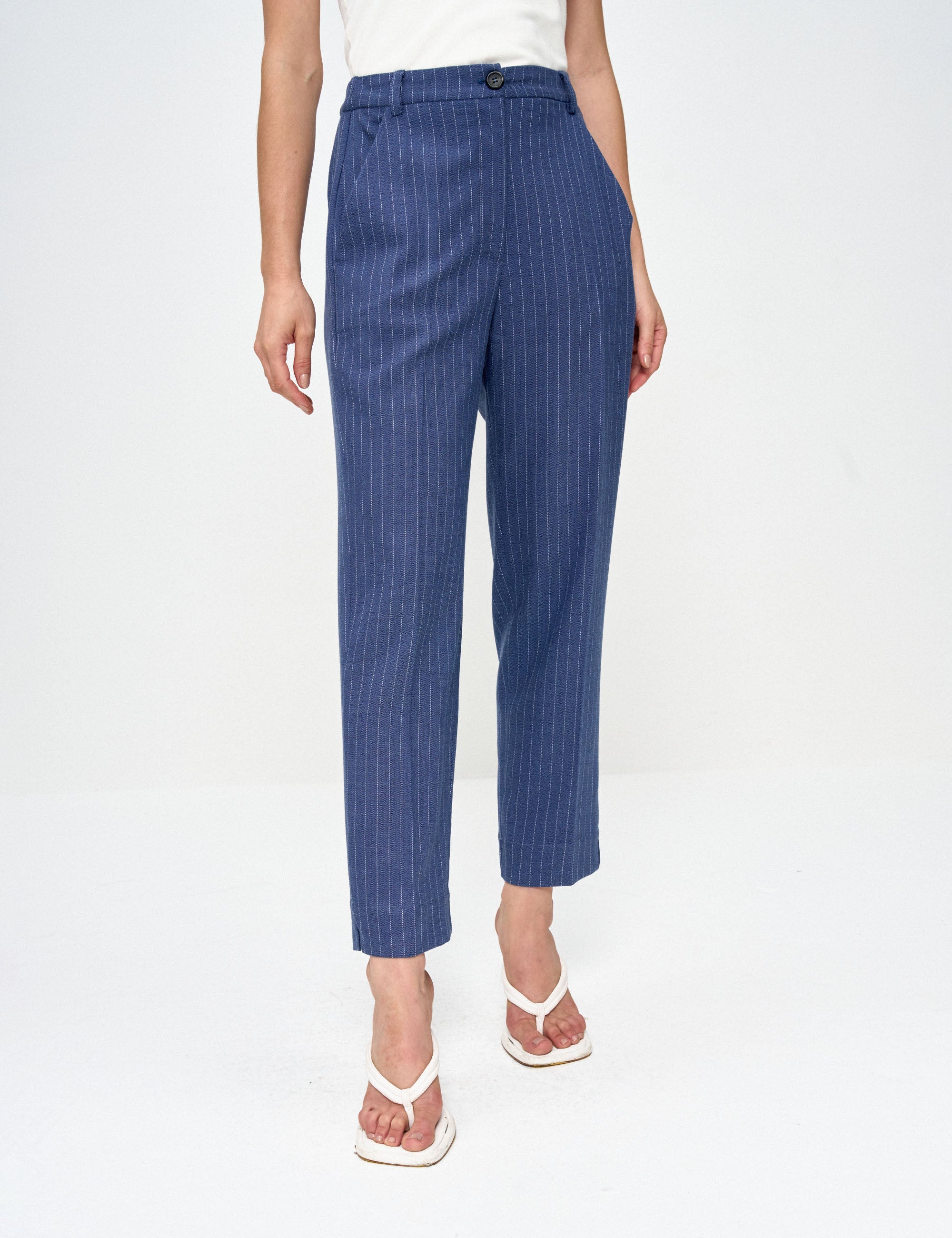 Calça Rose Alfaiataria Azul