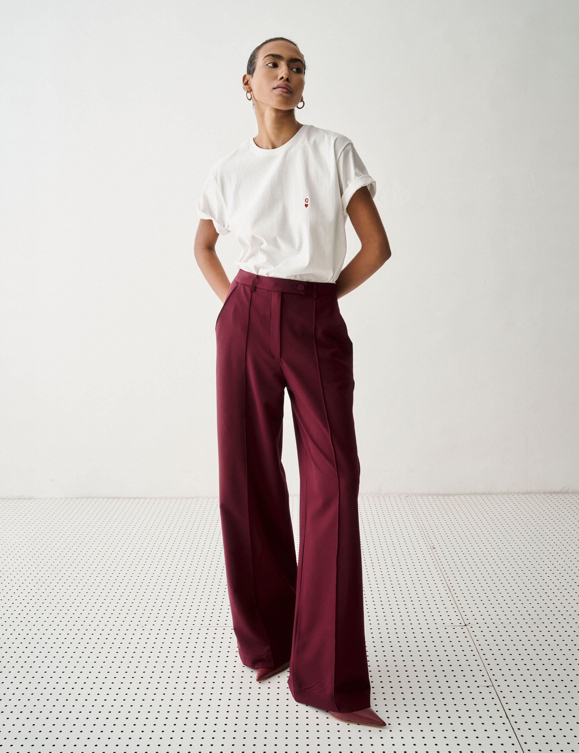 Calça Aline Alfaiataria Bordeaux