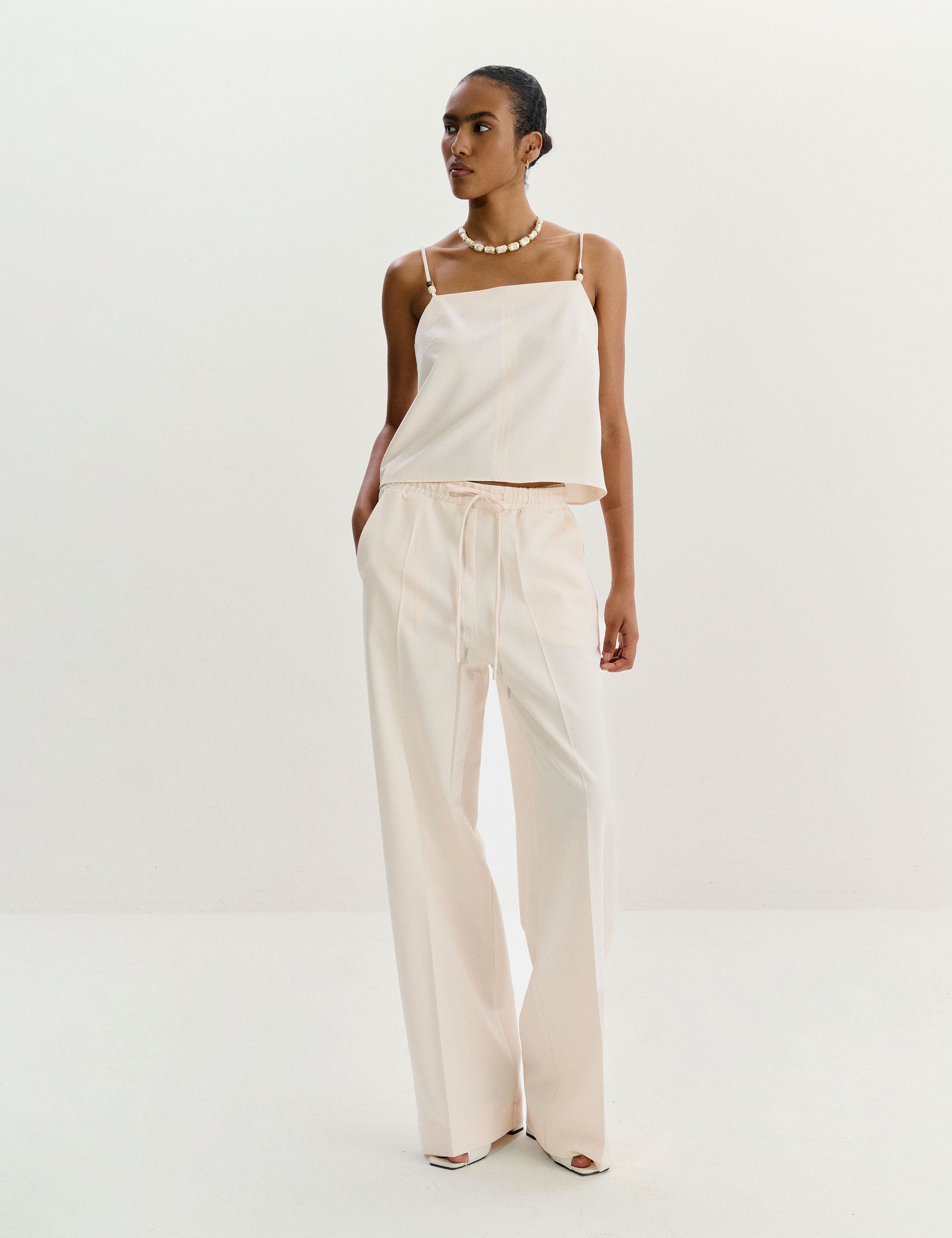 Calça Ametista Alfaiataria Marfim