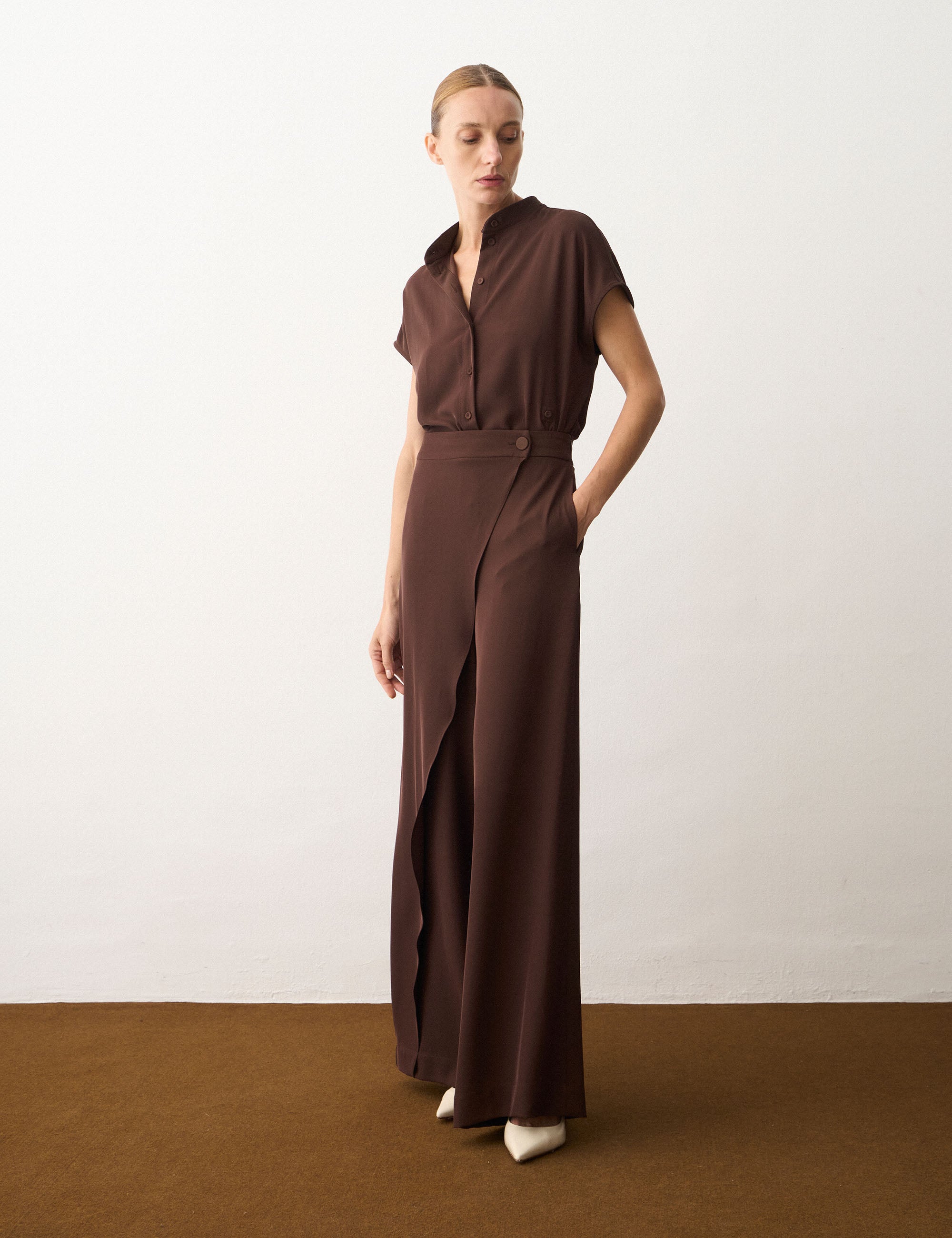 Calça Anna Fluida Marrom