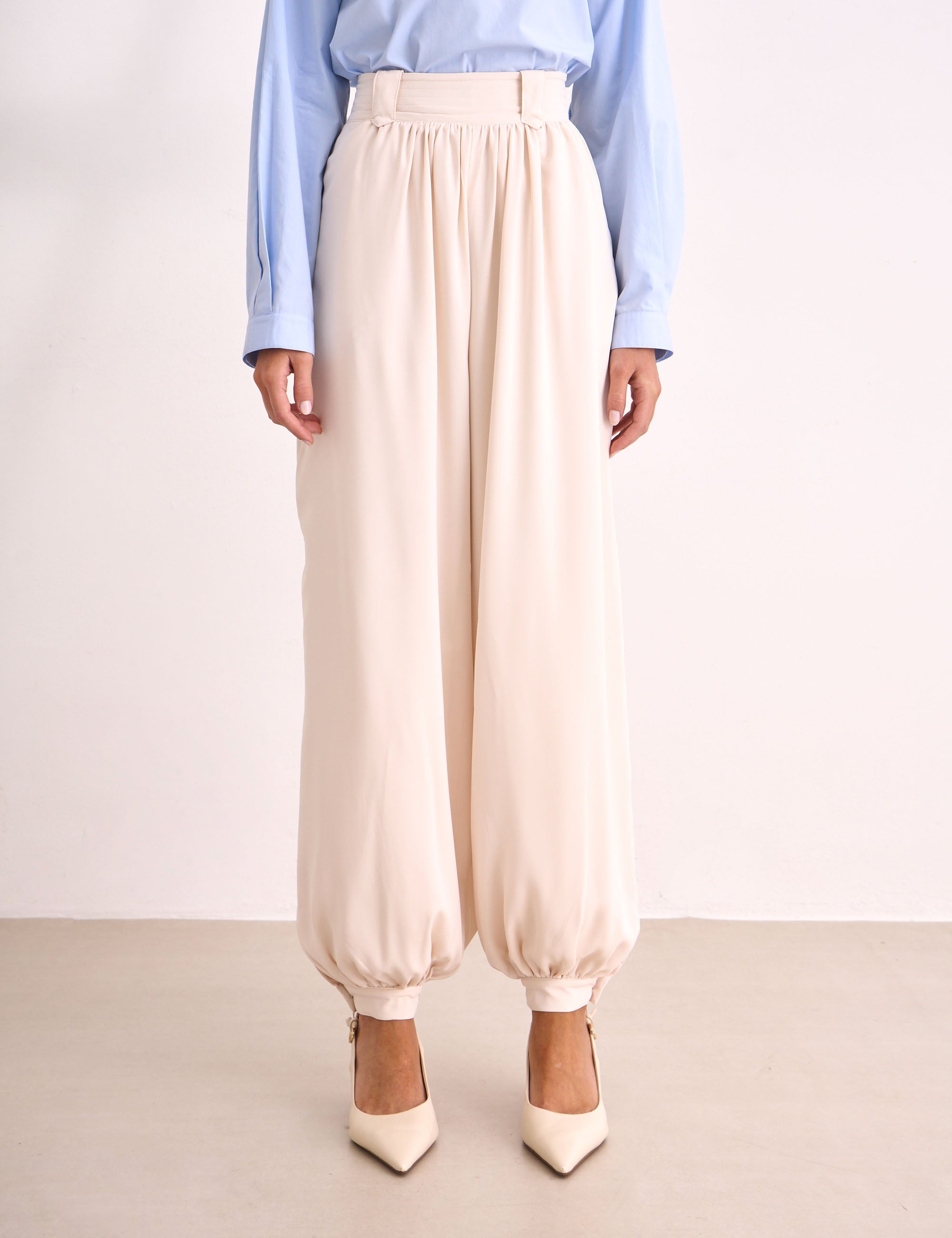 Calça Aurora Crepe Marfim