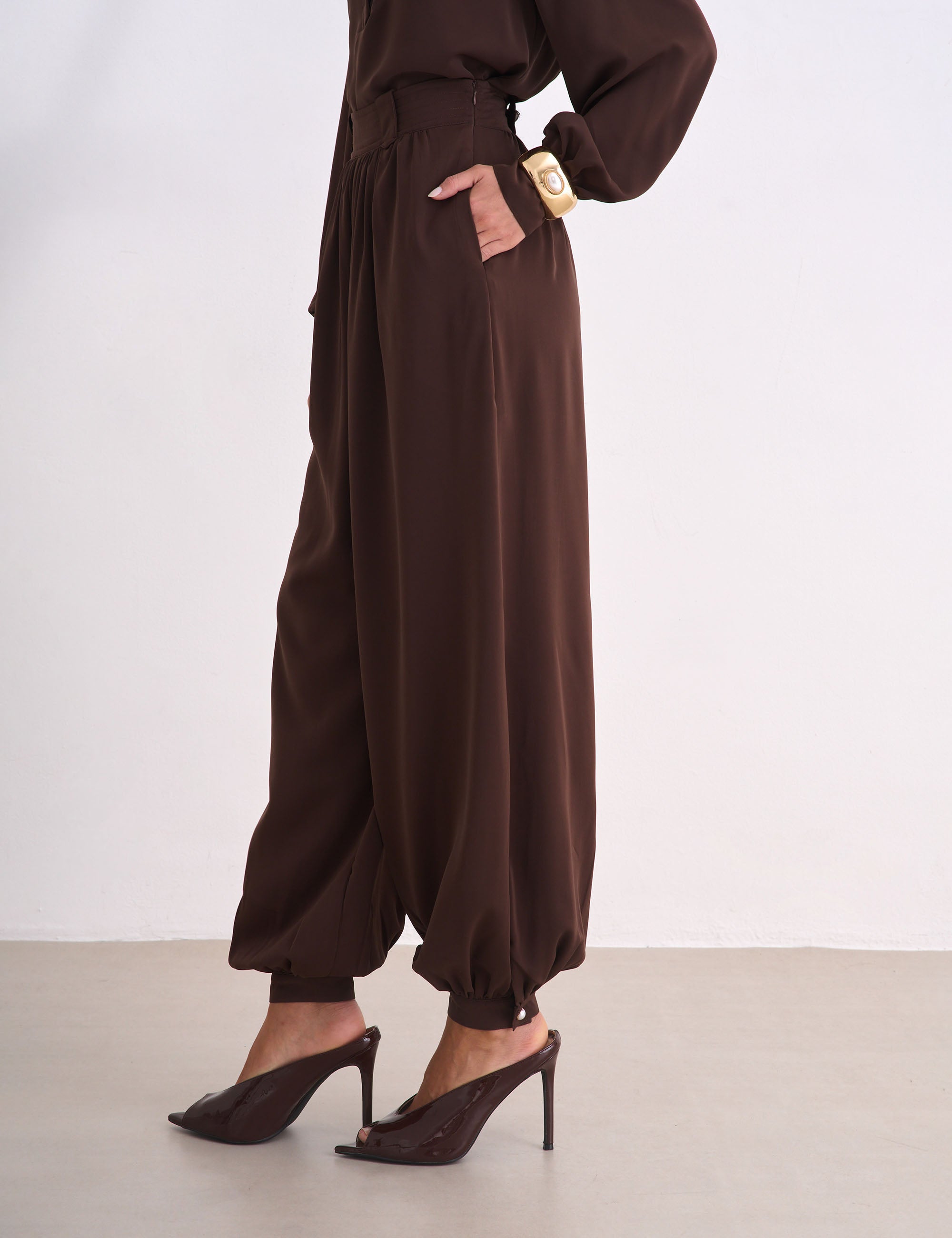 Calça Aurora Crepe Marrom