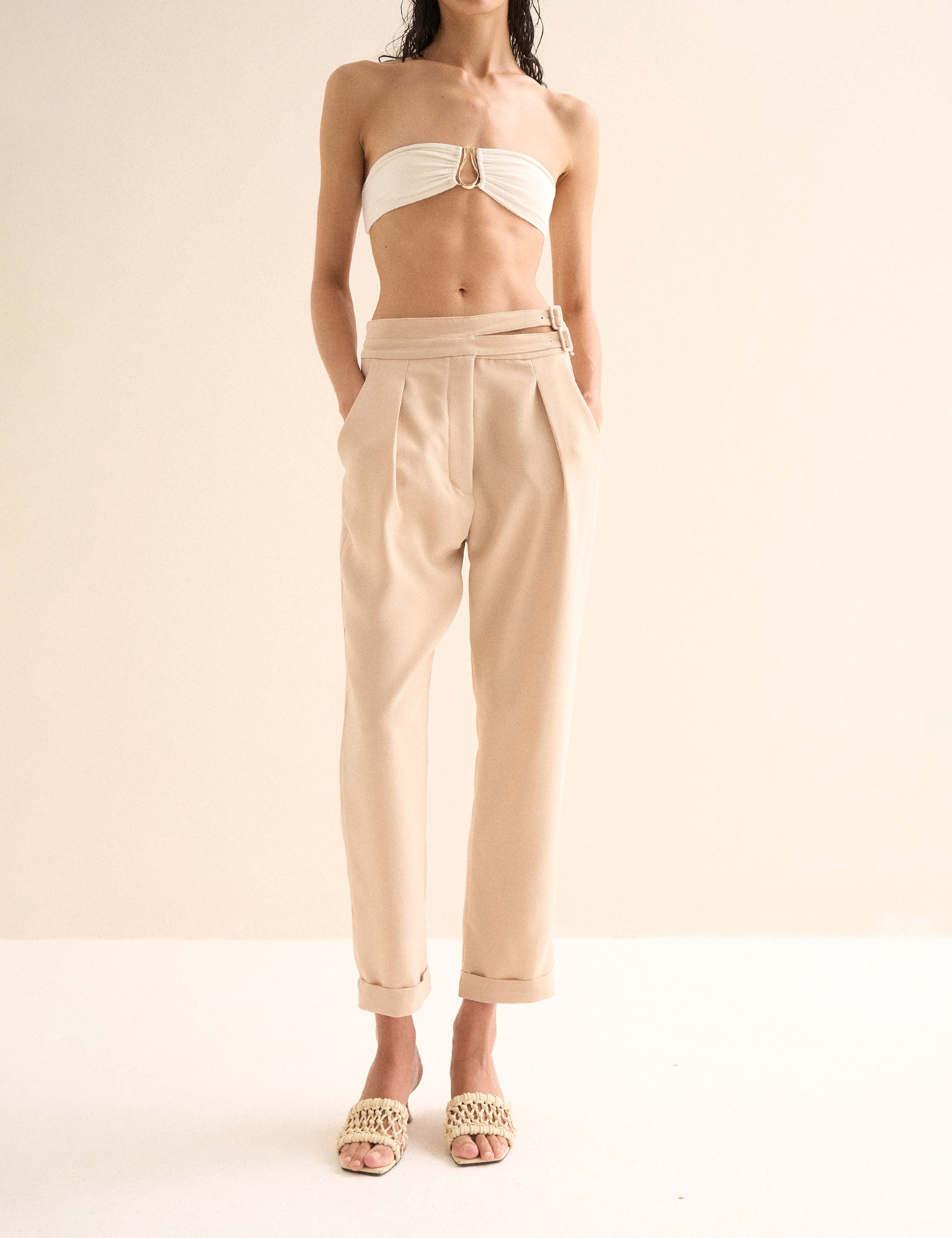 Calça Dani Crepe Areia