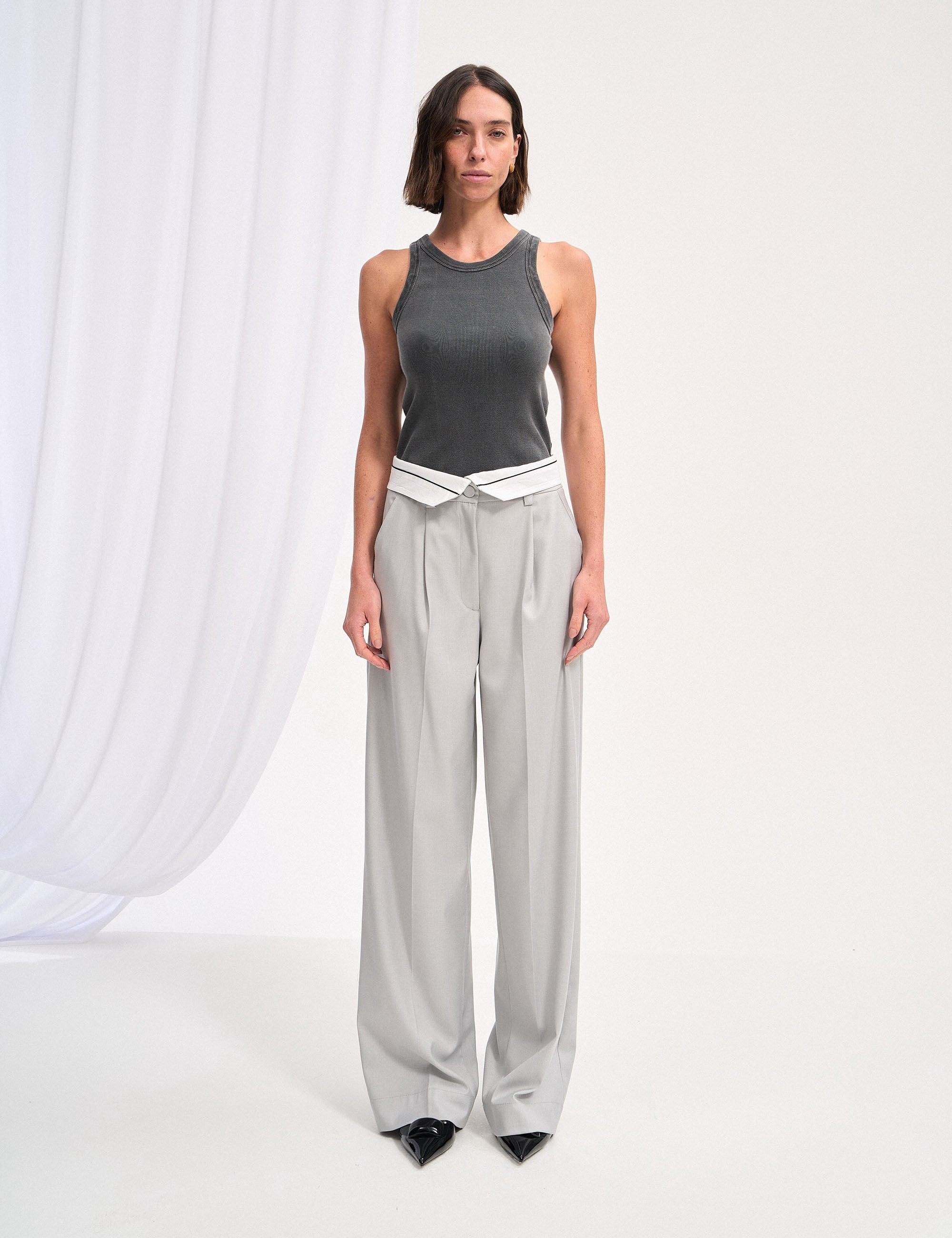Calça Ellise Alfaiataria Cinza