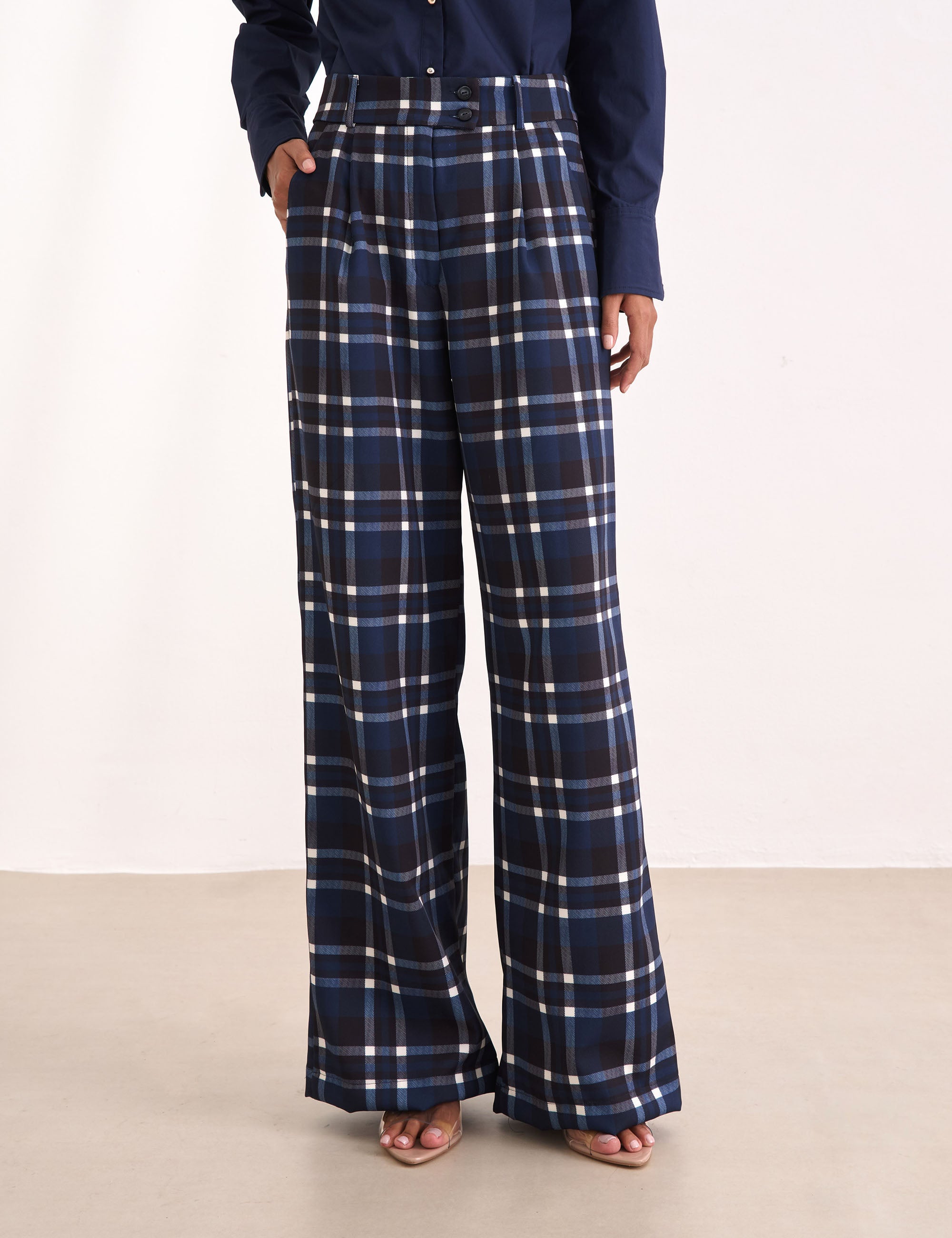 Calça Francis Xadrez Marinho