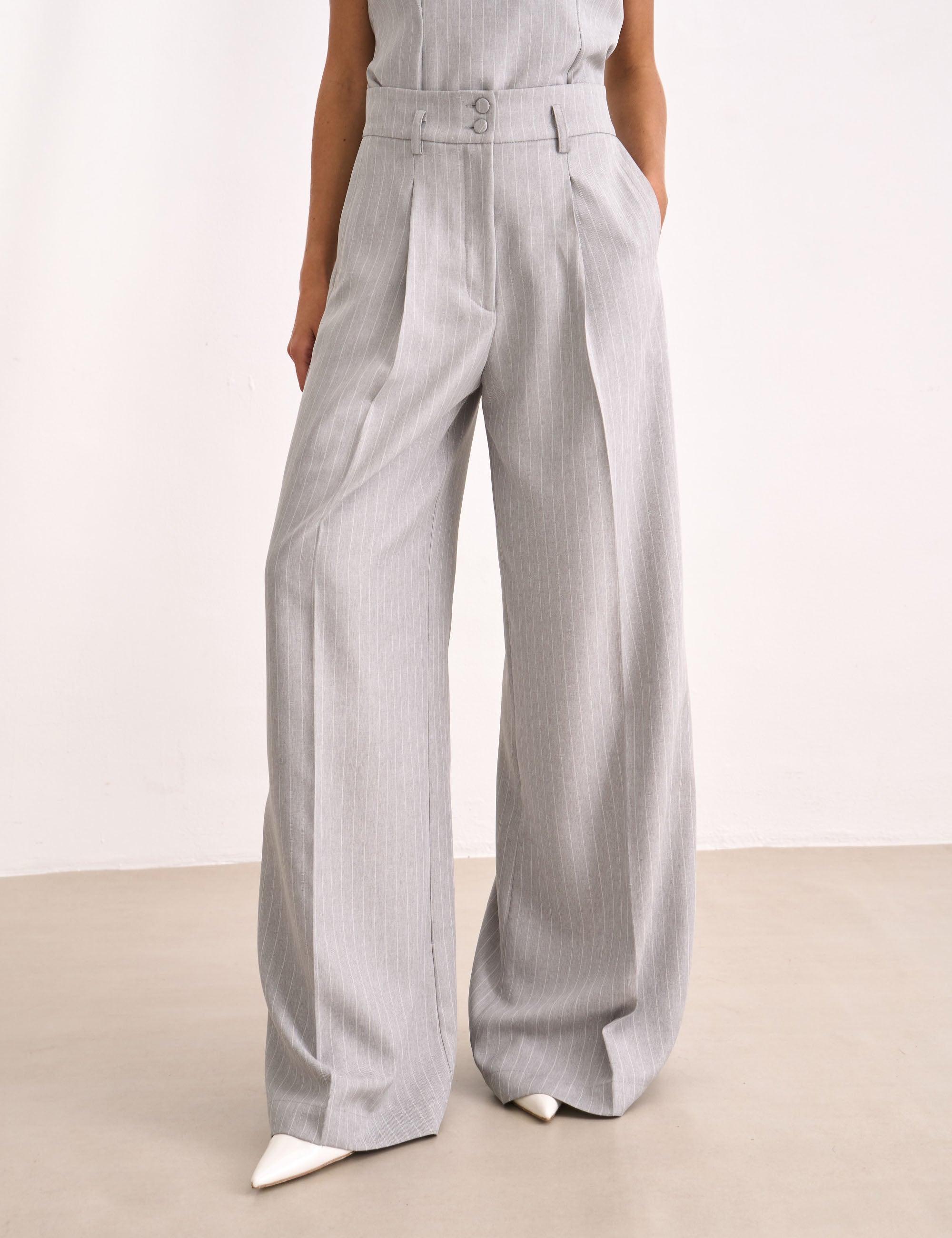 Calça Magriet Alfaiataria Cinza