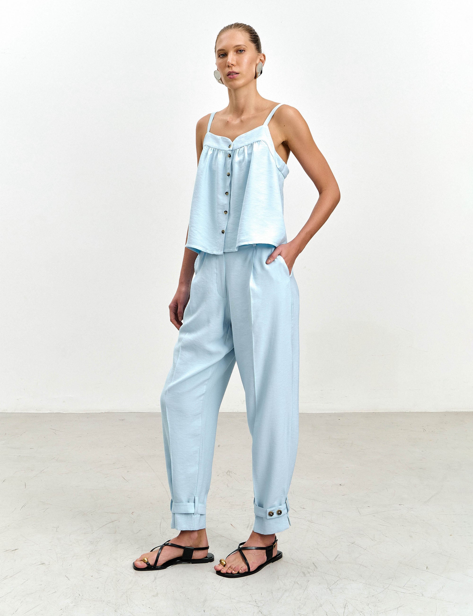 Calça Marcela Viscose Azul
