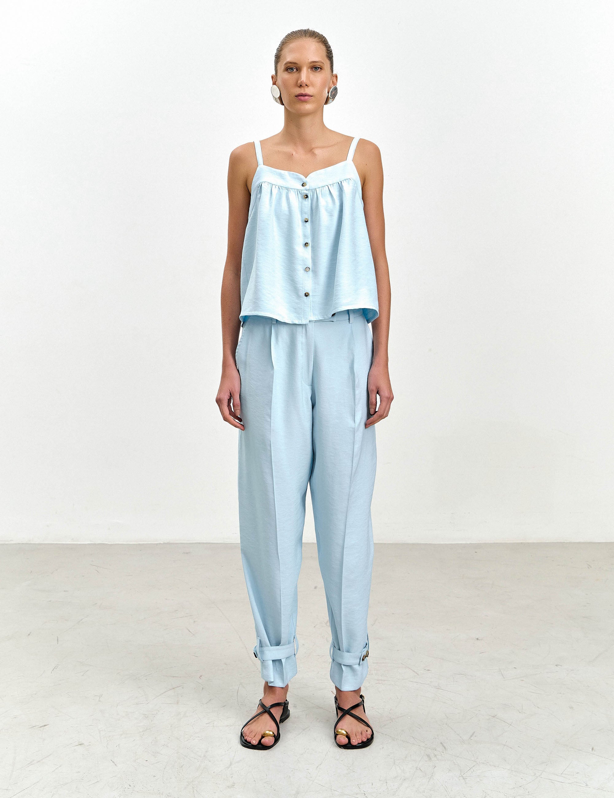 Calça Marcela Viscose Azul