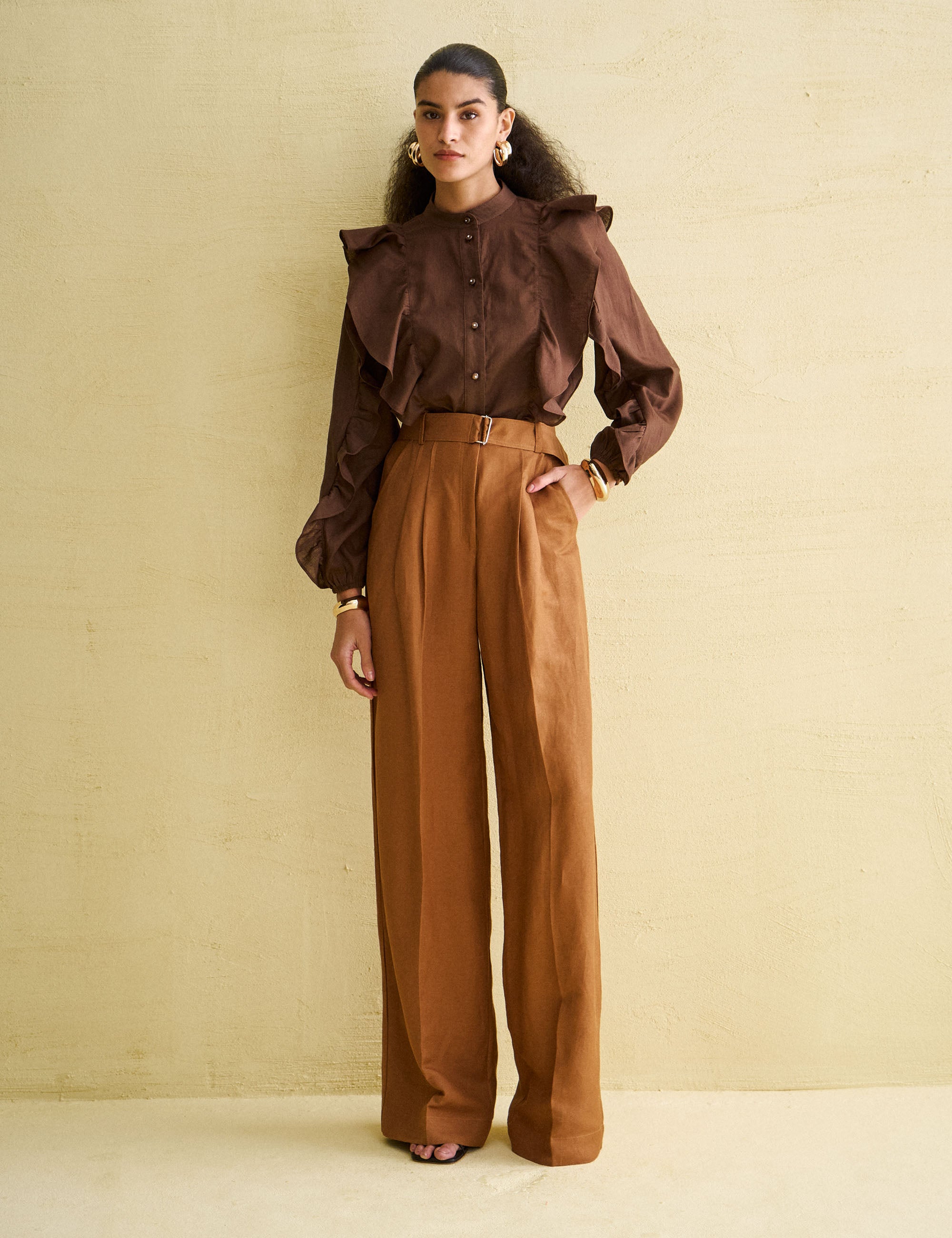 Calça Margarida Viscose Marrom