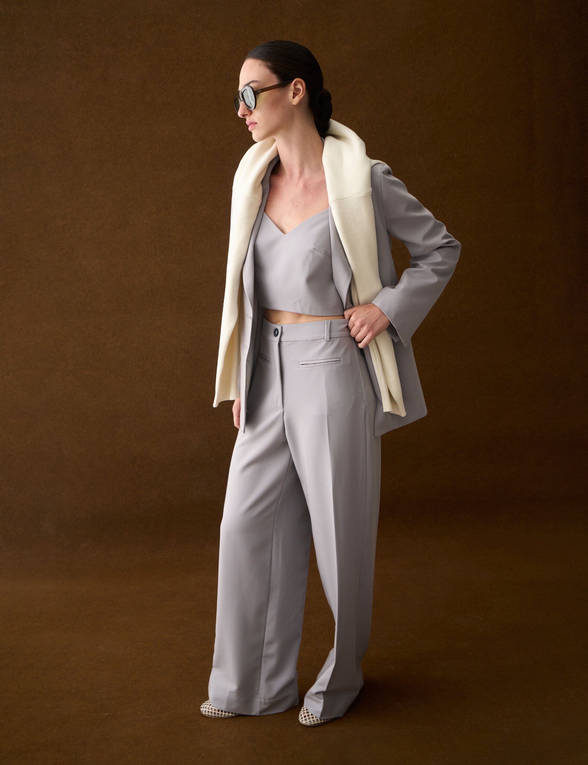 Calça Melany Alfaiataria Cinza