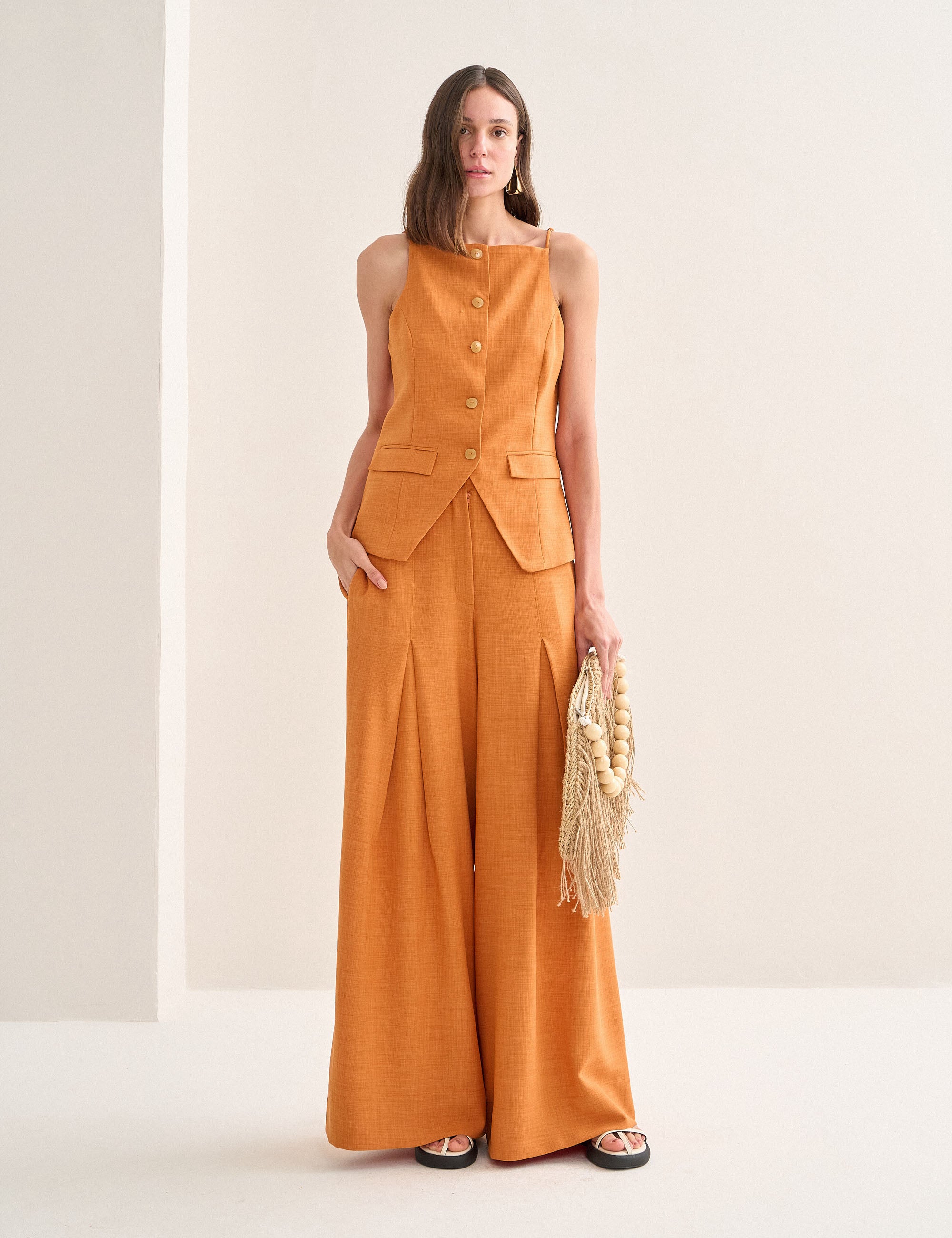 Calça Moana Alfaiataria Açafrão