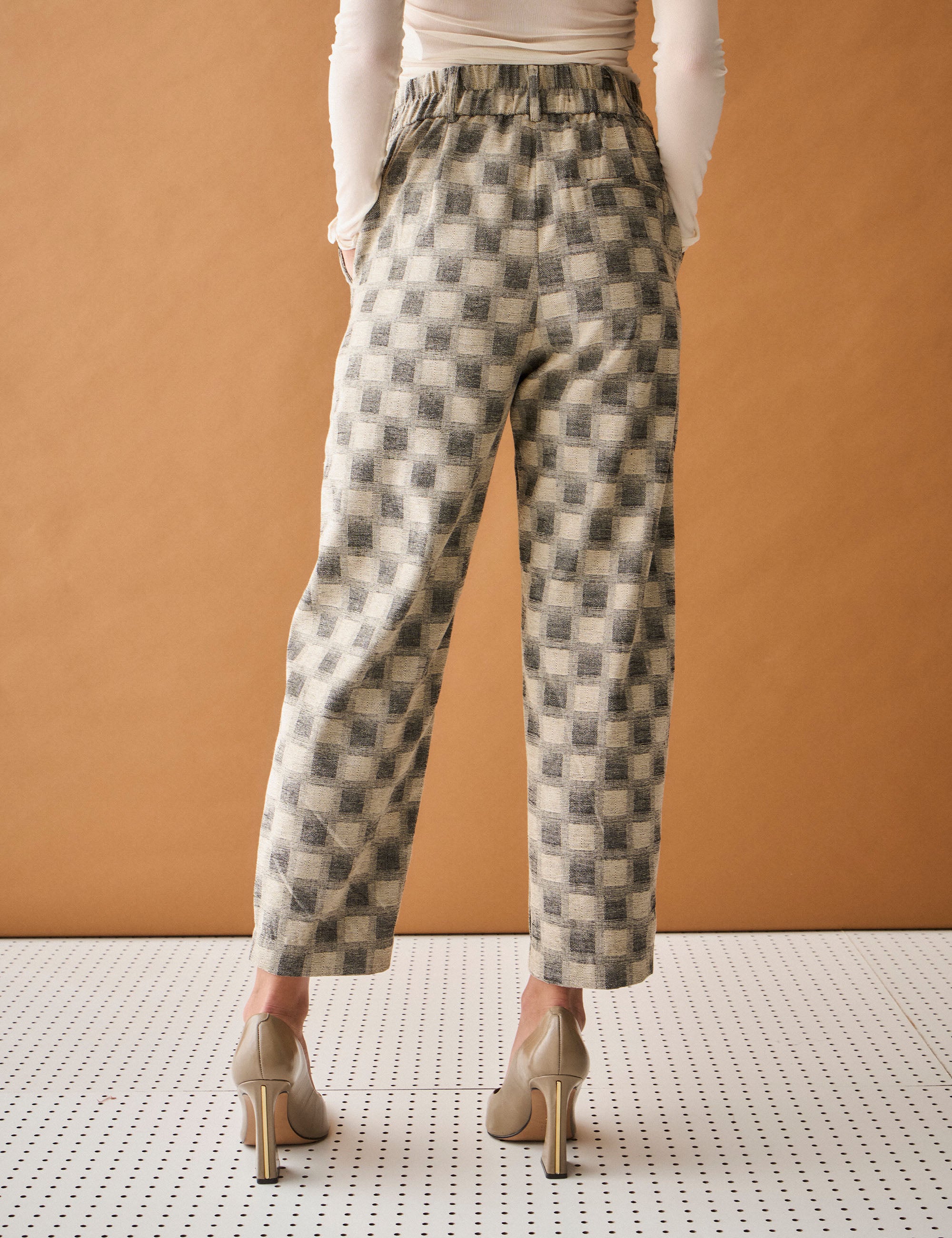 Calça Nola Xadrez Bege