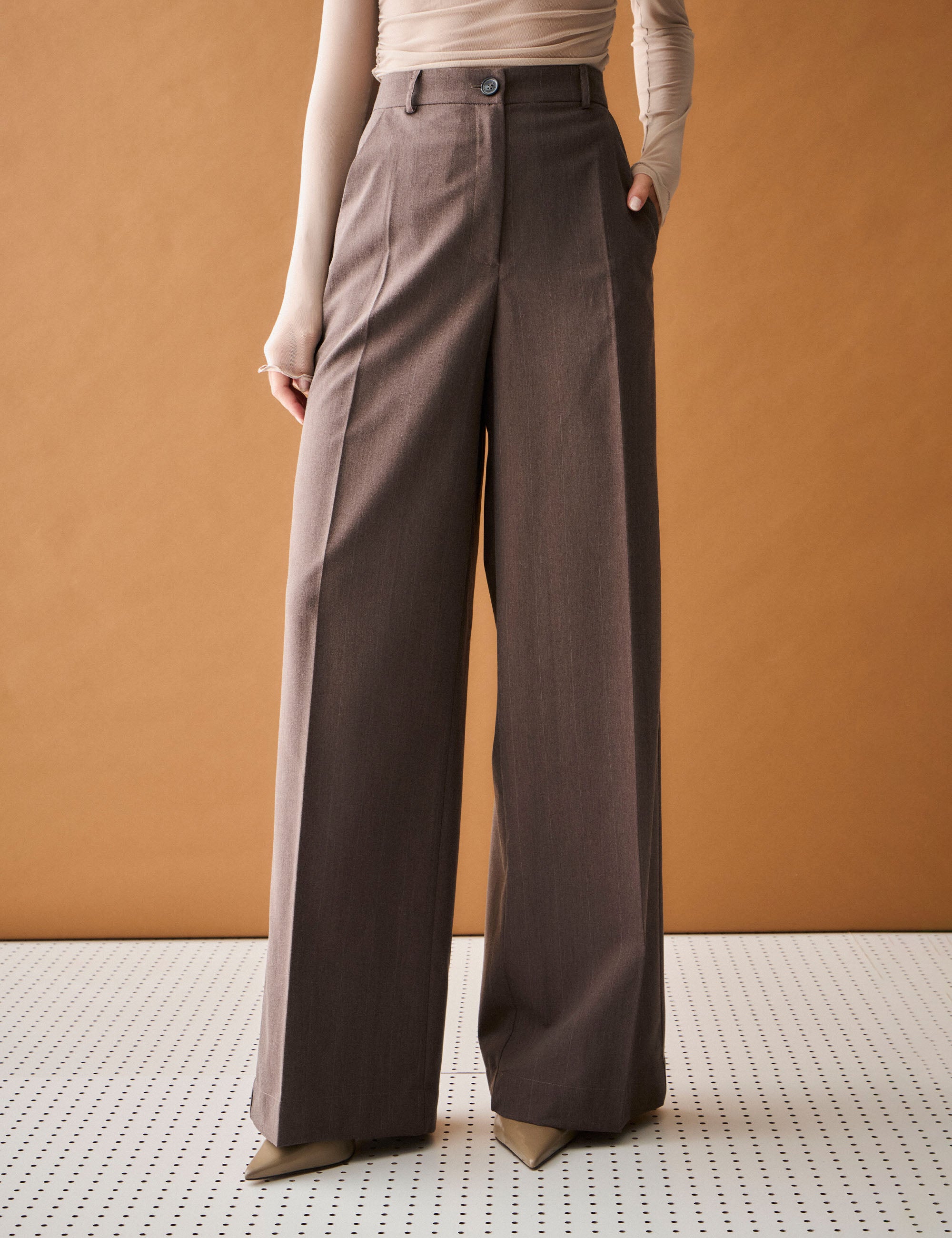 Calça Nysa Alfaiataria Marrom