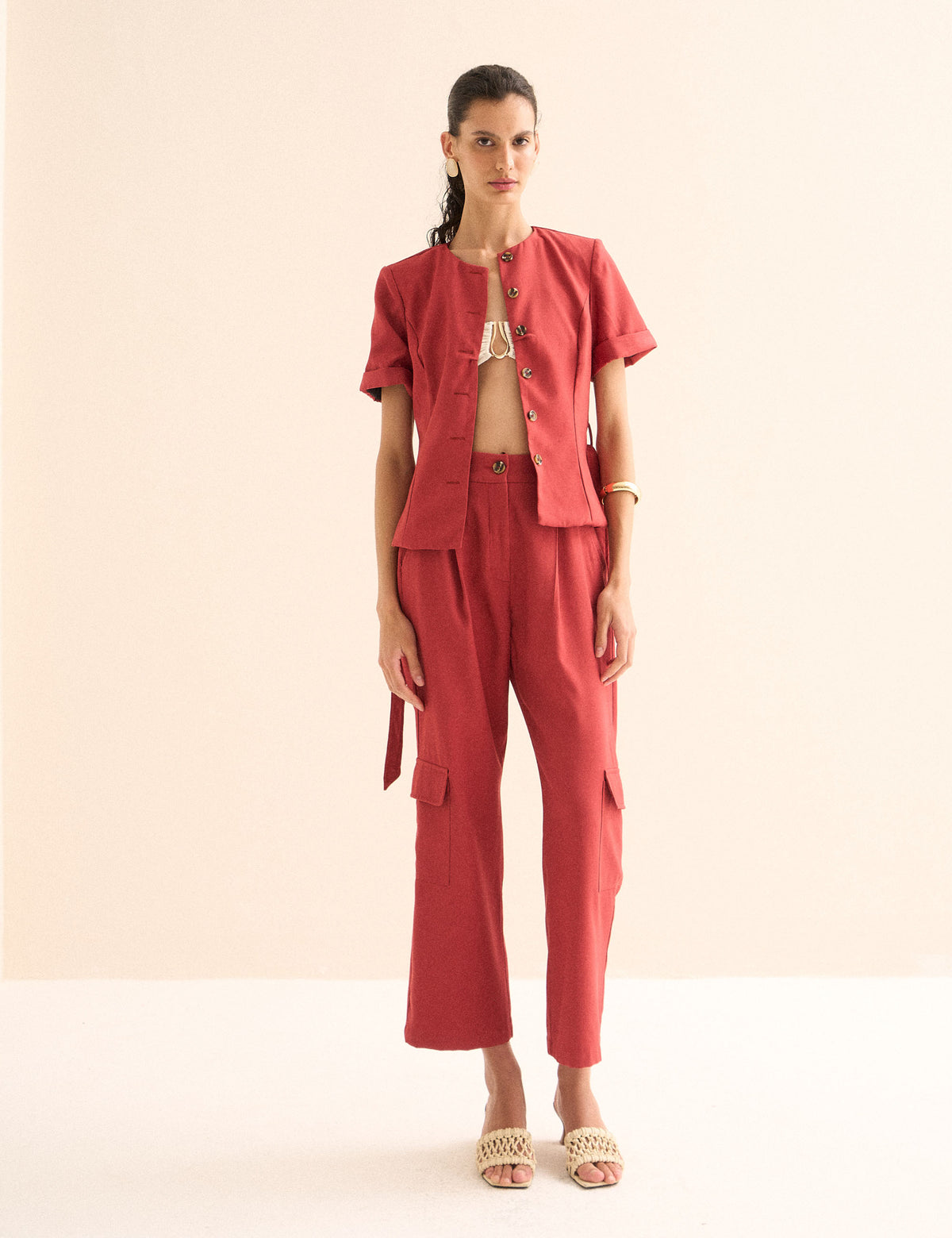 Calça Paola Viscose Vermelho